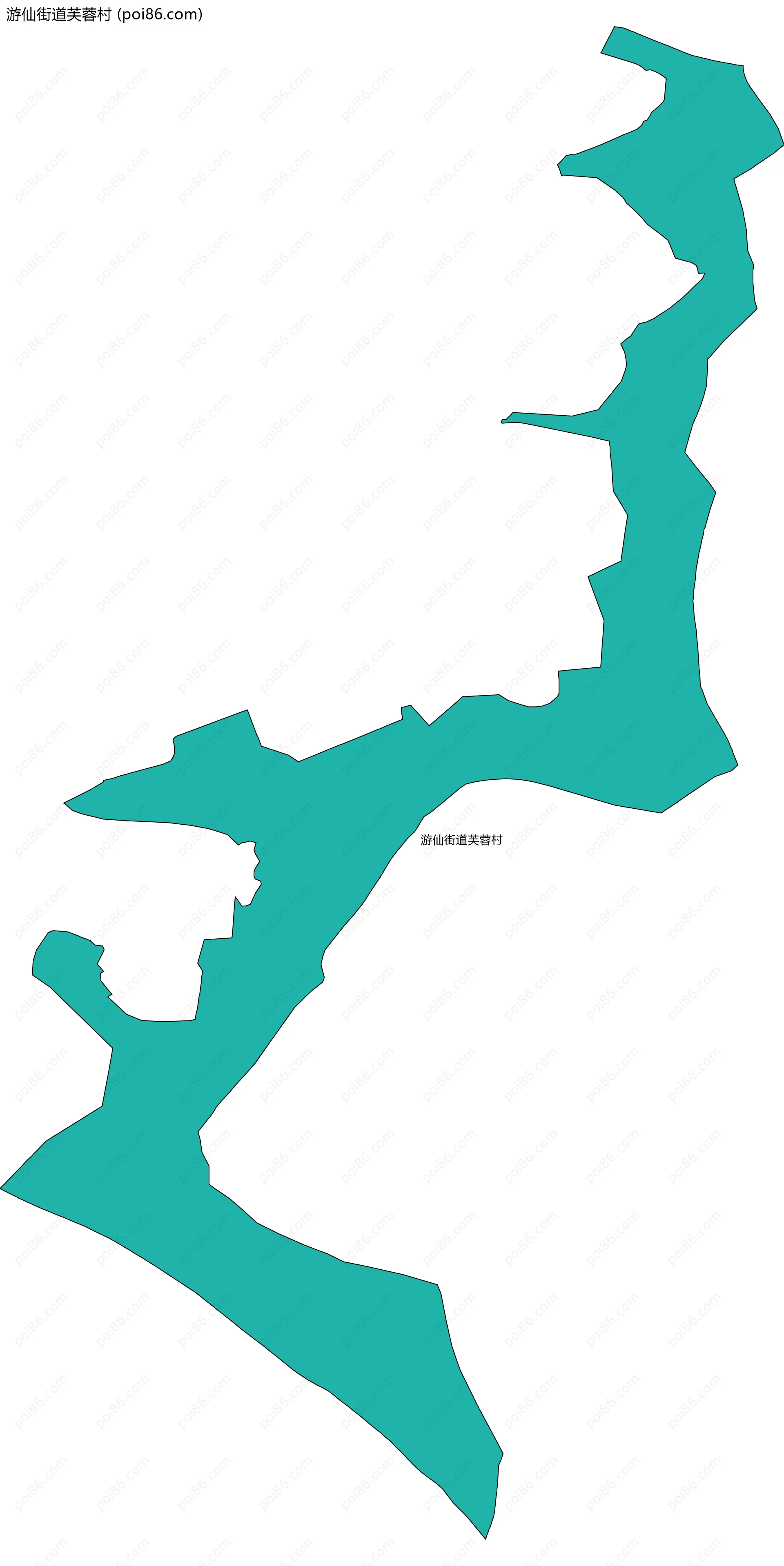 游仙街道芙蓉村边界地图