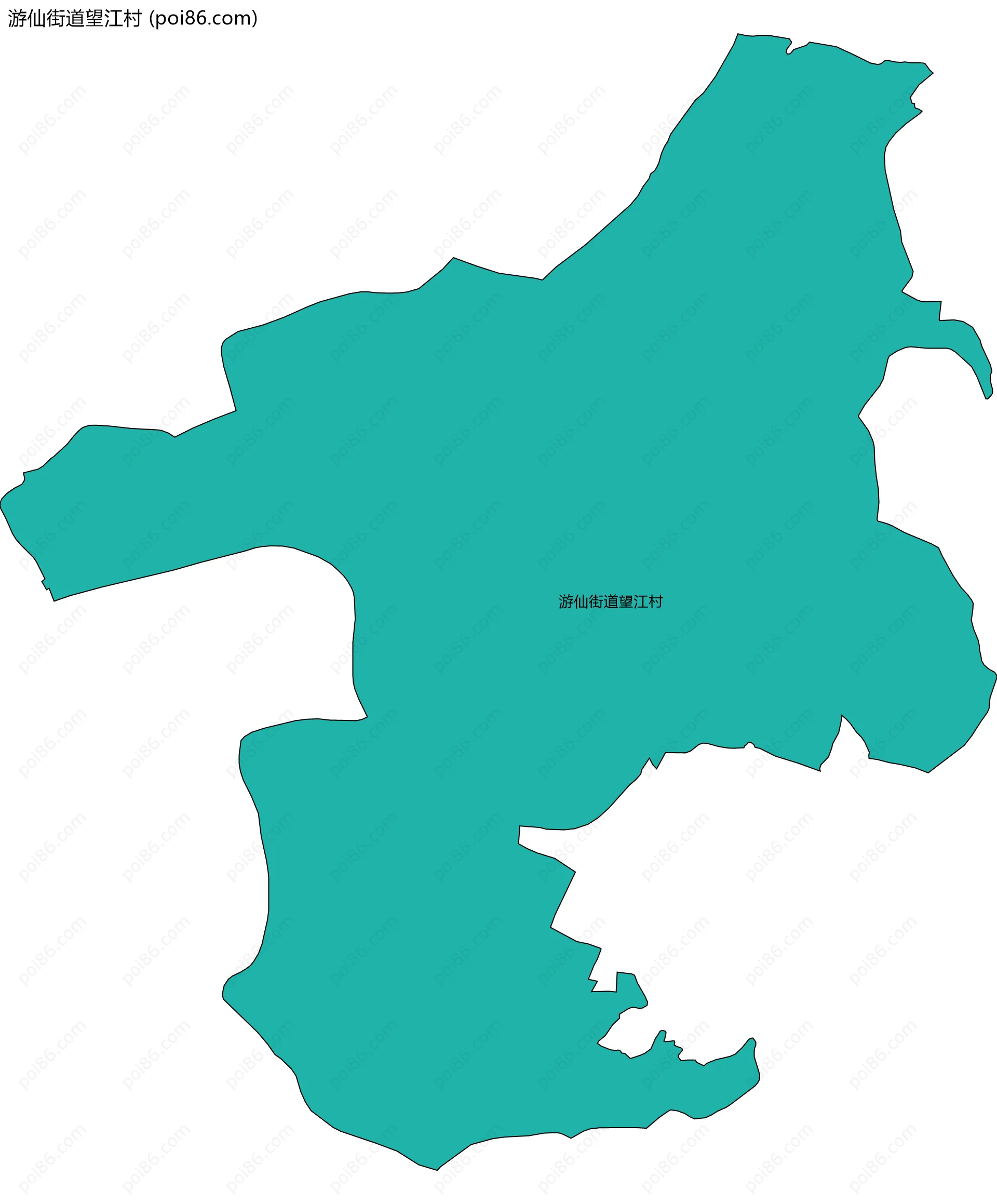 游仙街道望江村边界地图