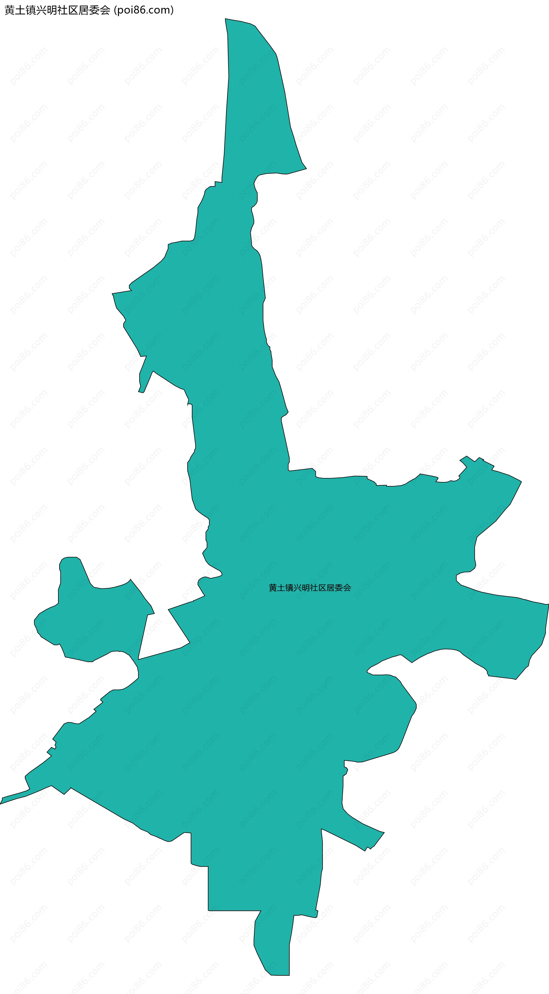 黄土镇兴明社区居委会边界地图