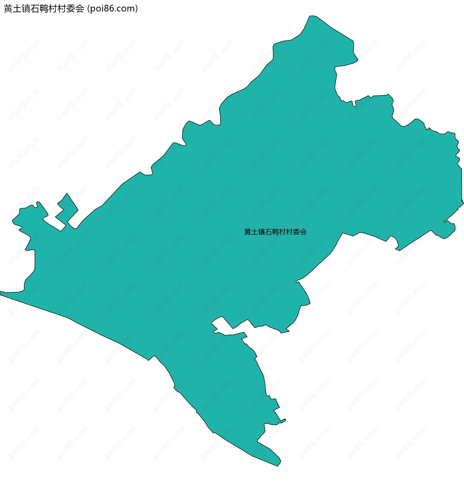 黄土镇石鸭村村委会边界地图