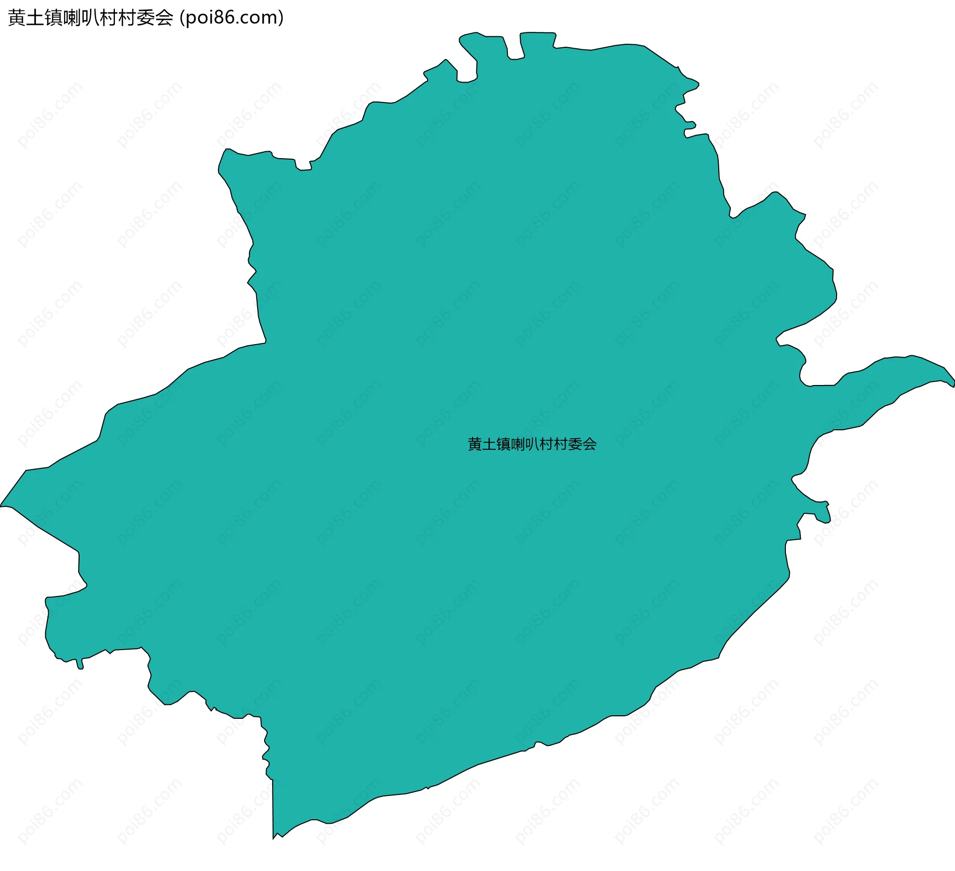 黄土镇喇叭村村委会边界地图