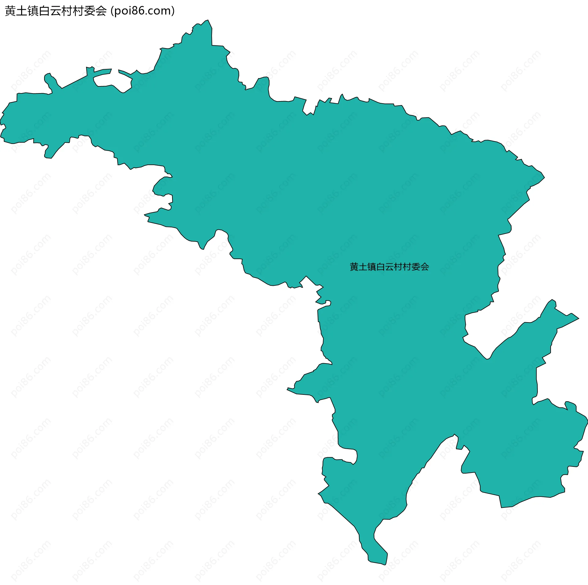 黄土镇白云村村委会边界地图