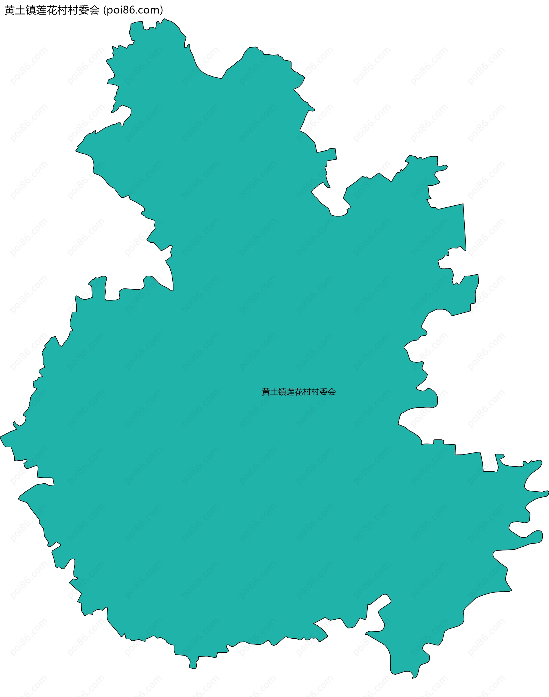 黄土镇莲花村村委会边界地图