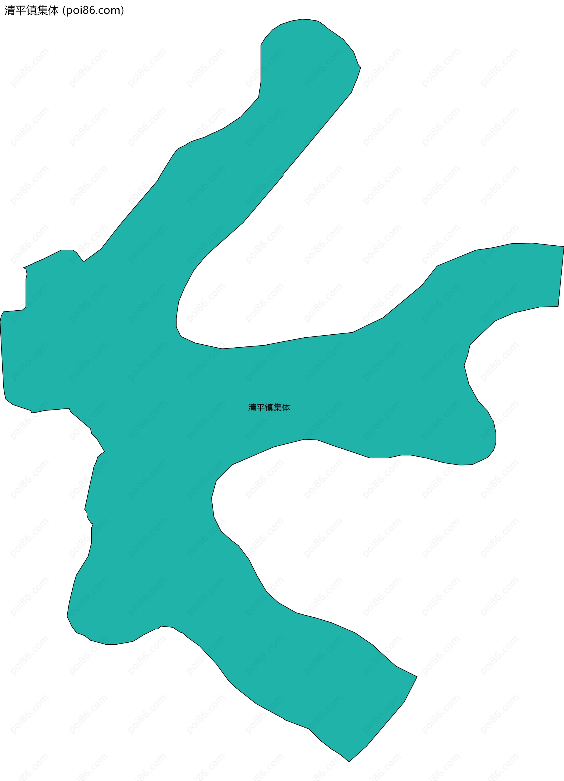 清平镇集体边界地图