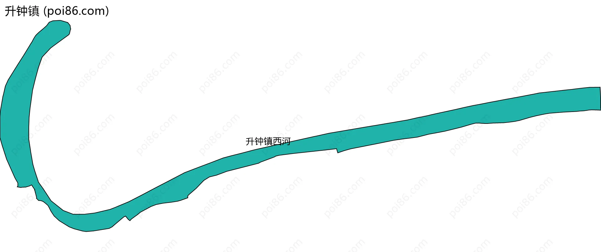 升钟镇边界地图(五级行政区划)
