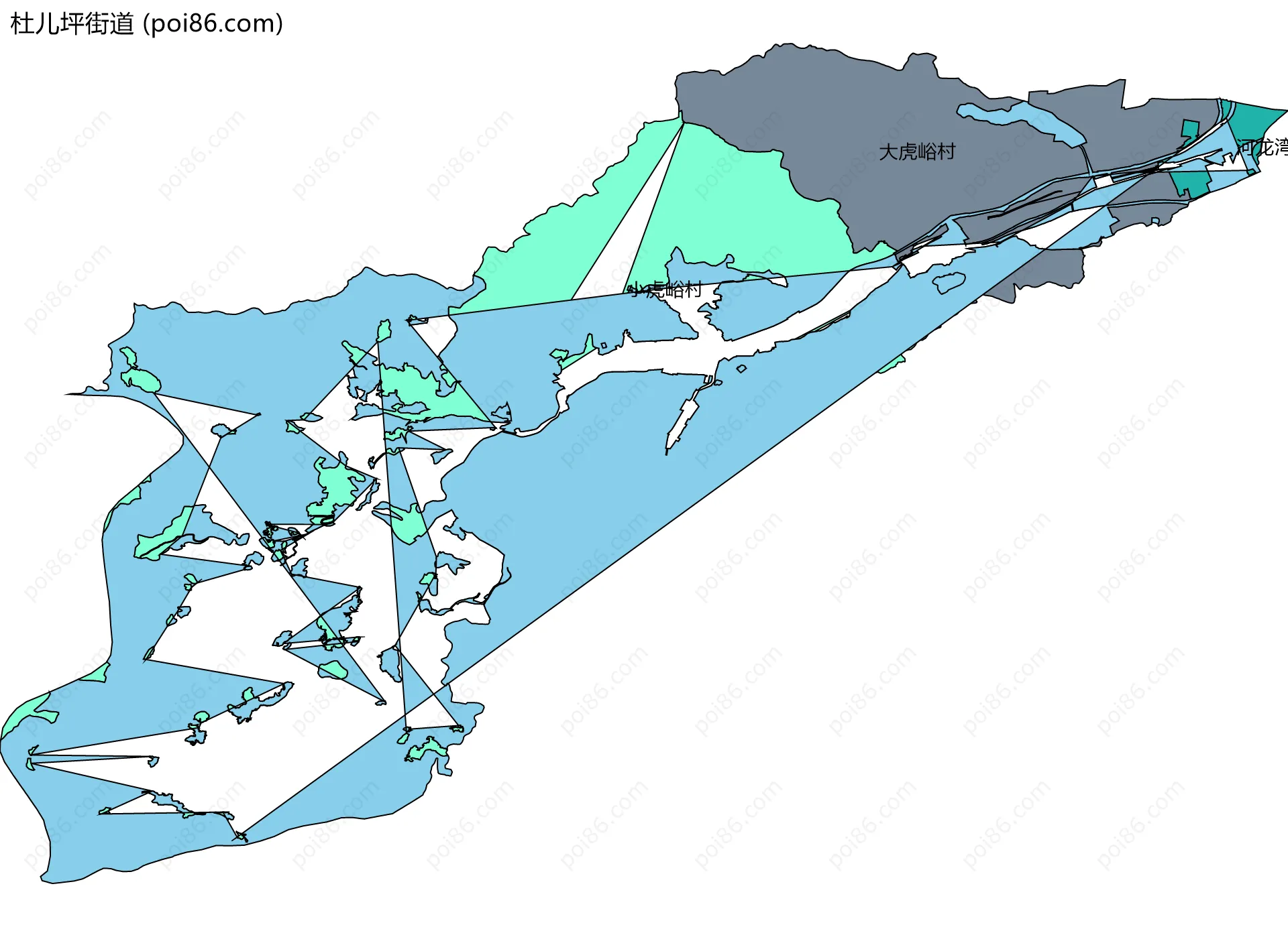 杜儿坪街道边界地图(五级行政区划)