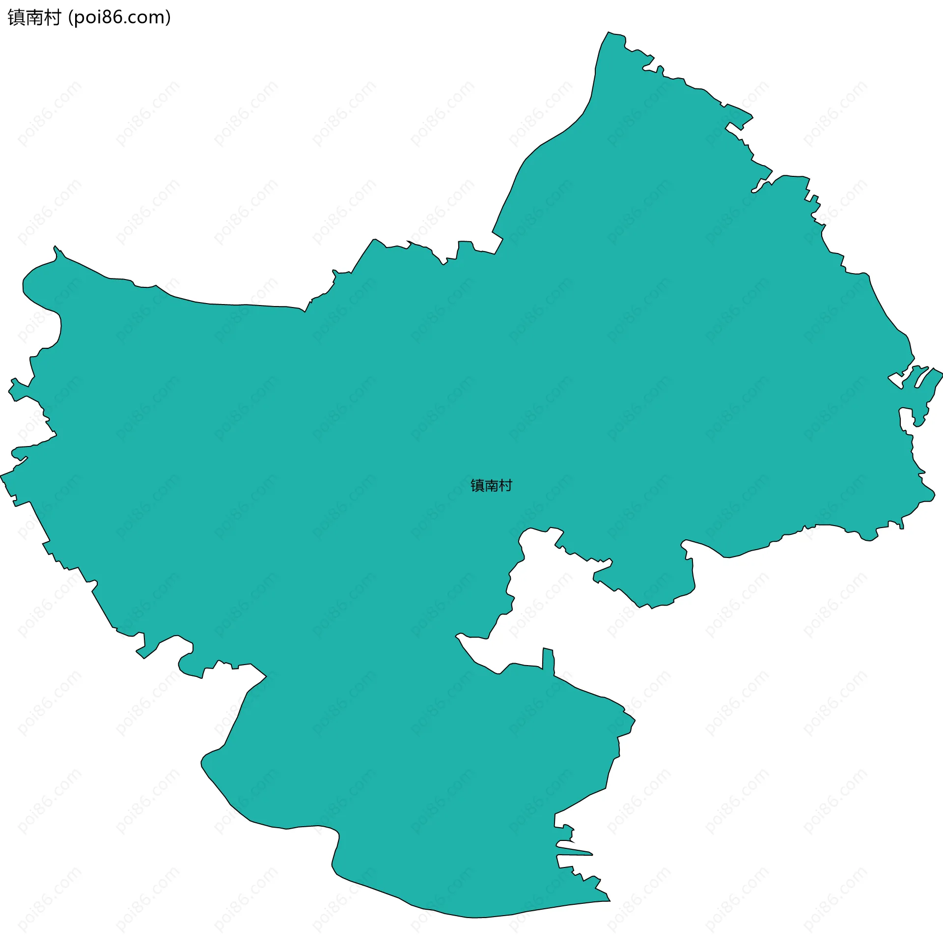 镇南村边界地图