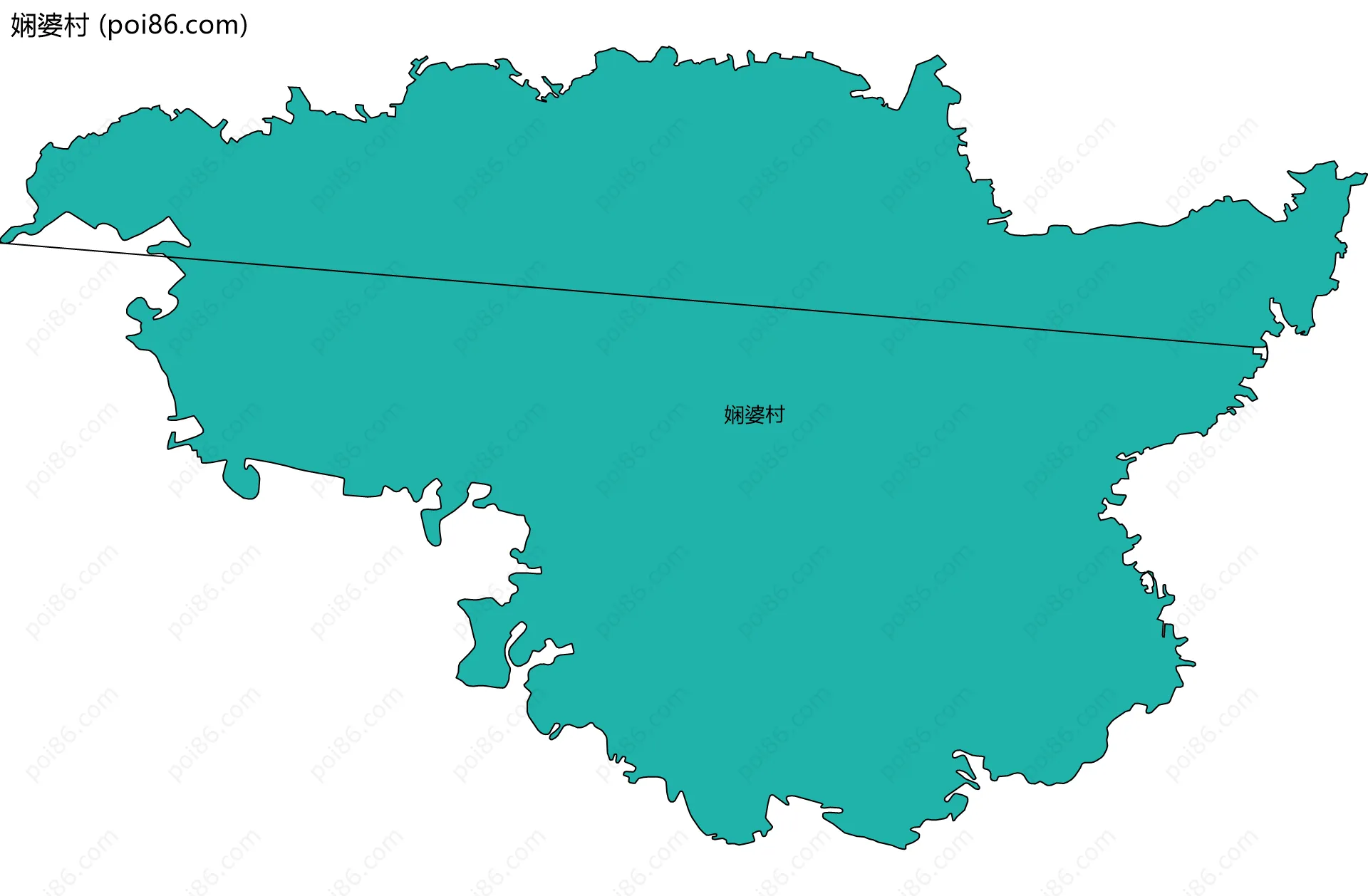 娴婆村边界地图