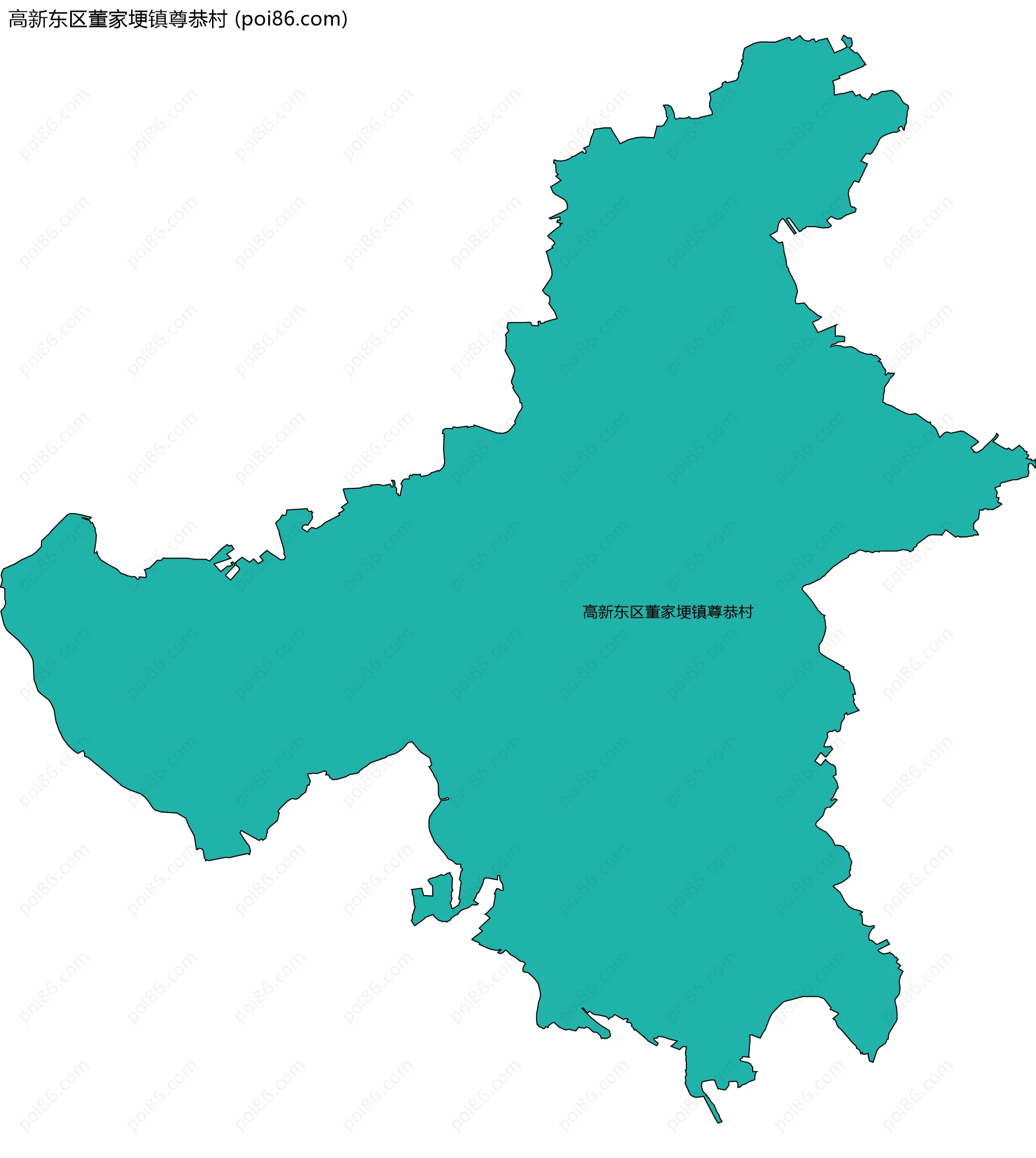 高新东区董家埂镇尊恭村边界地图