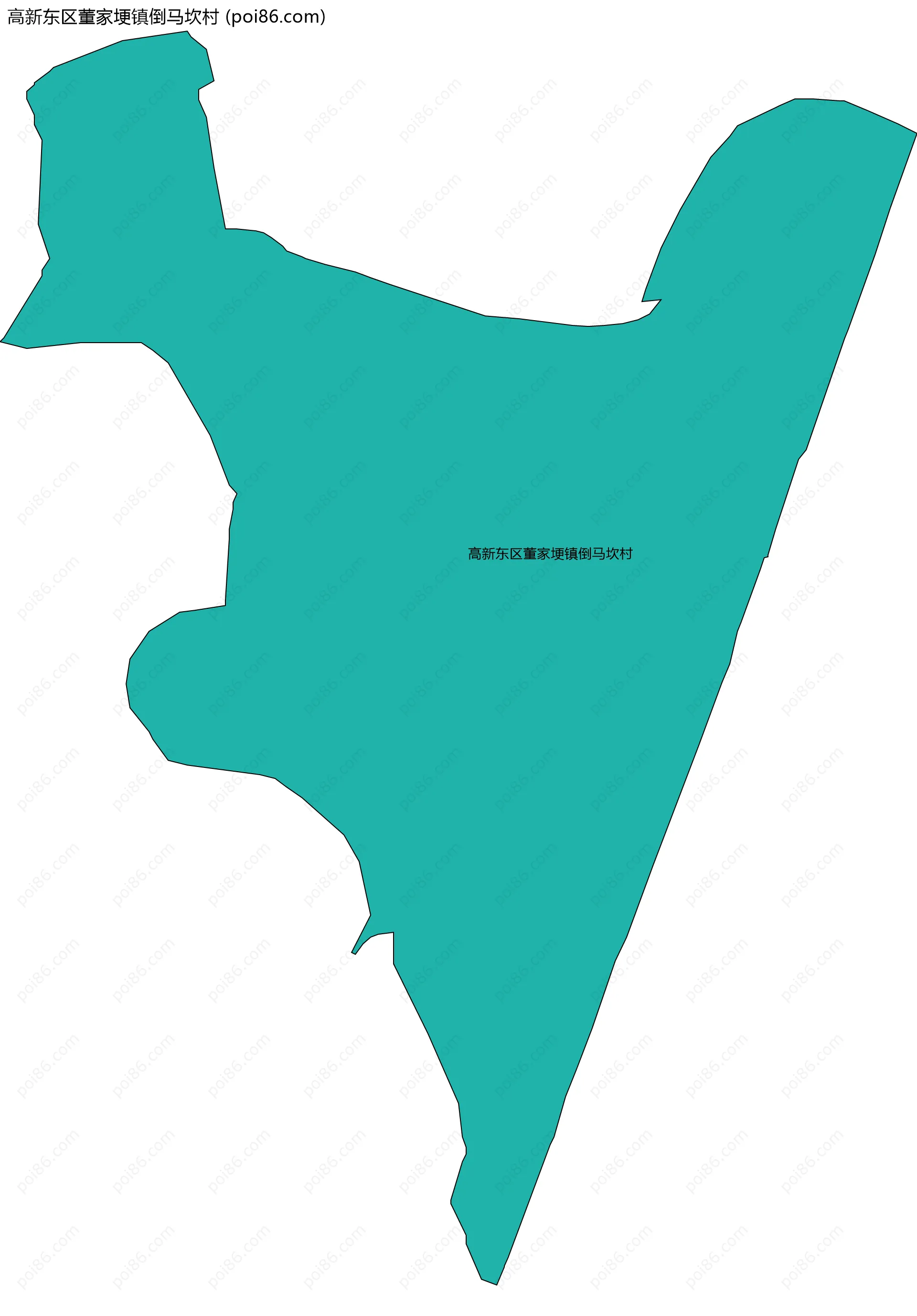 高新东区董家埂镇倒马坎村边界地图