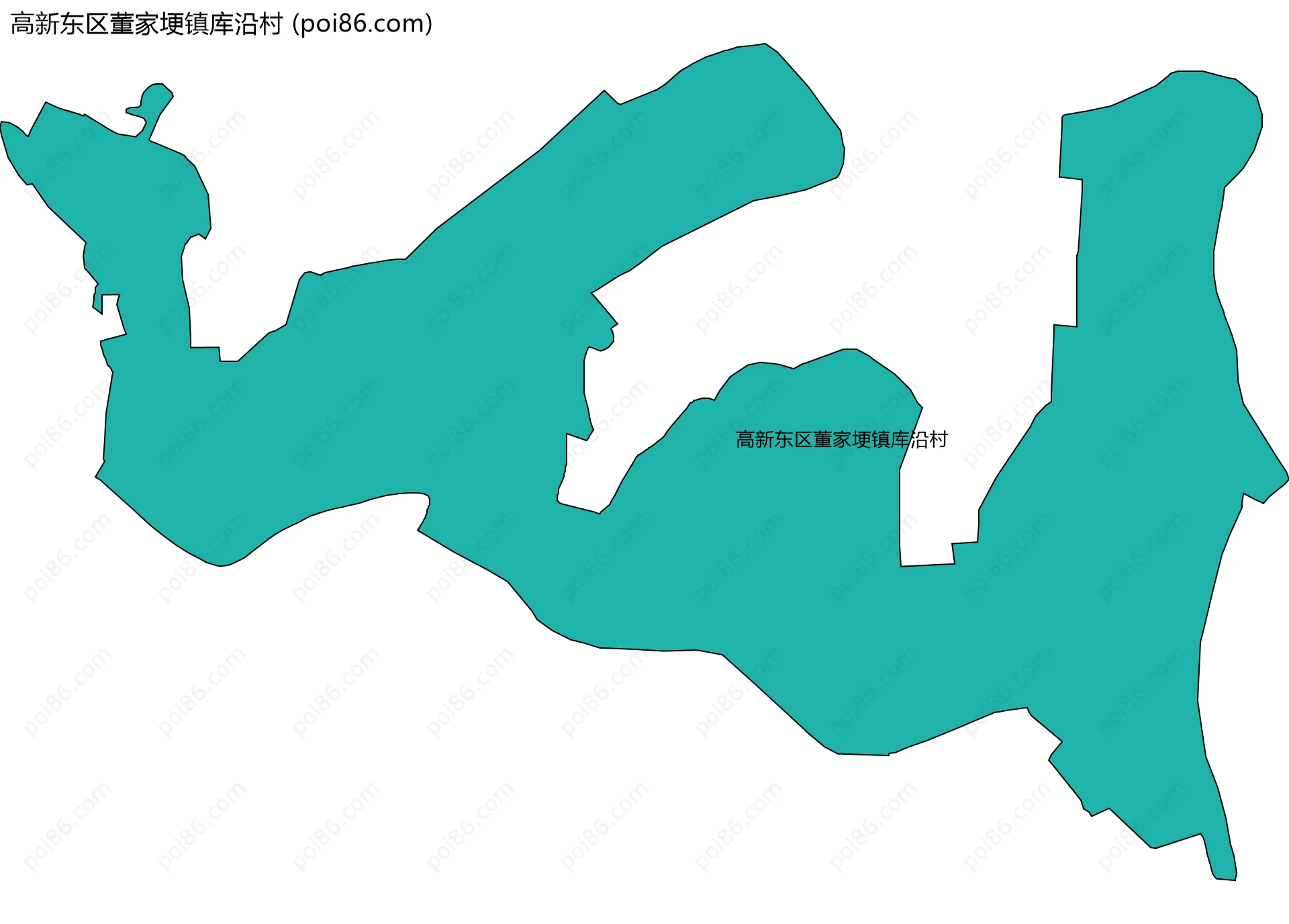 高新东区董家埂镇库沿村边界地图