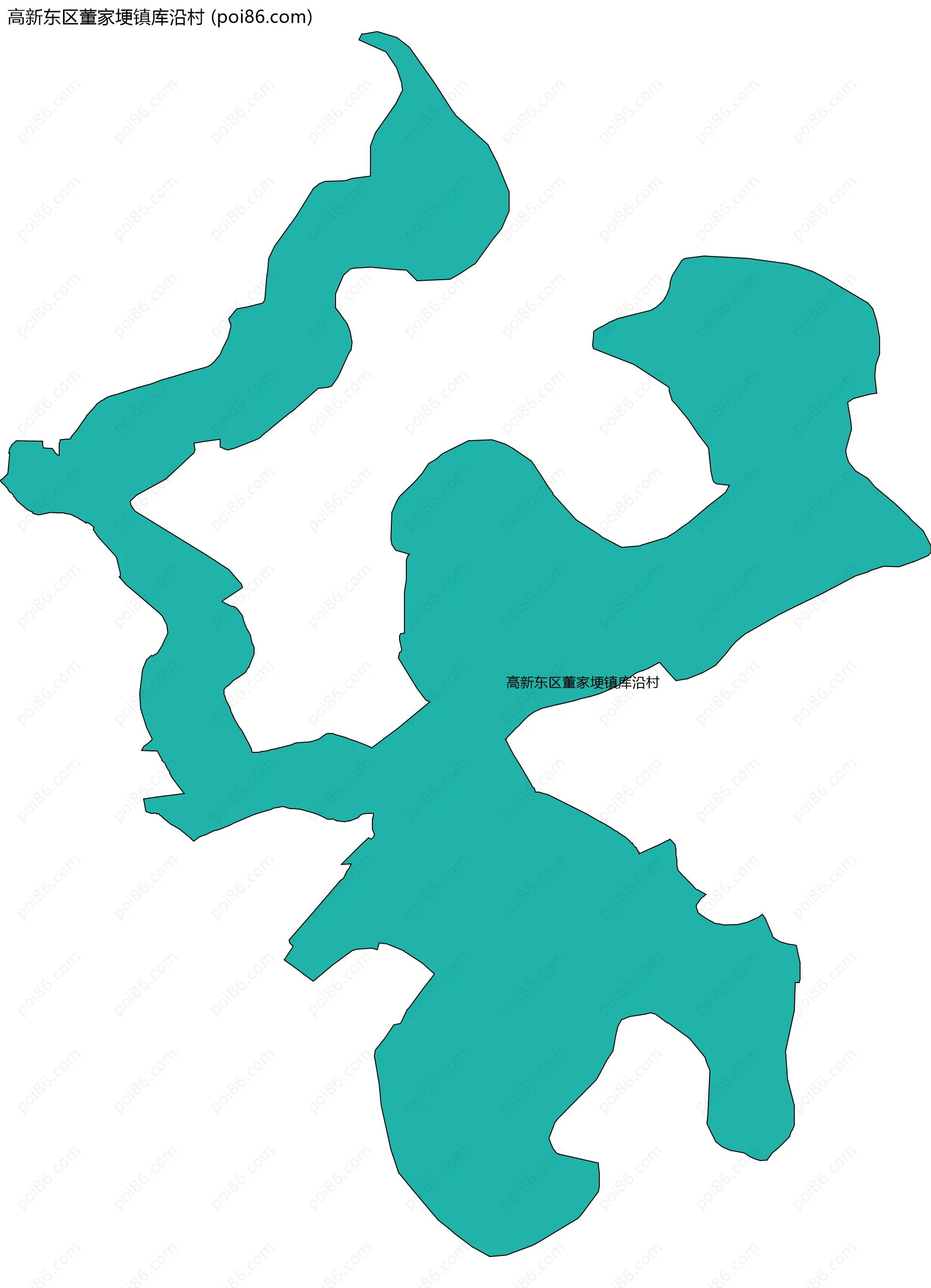 高新东区董家埂镇库沿村边界地图