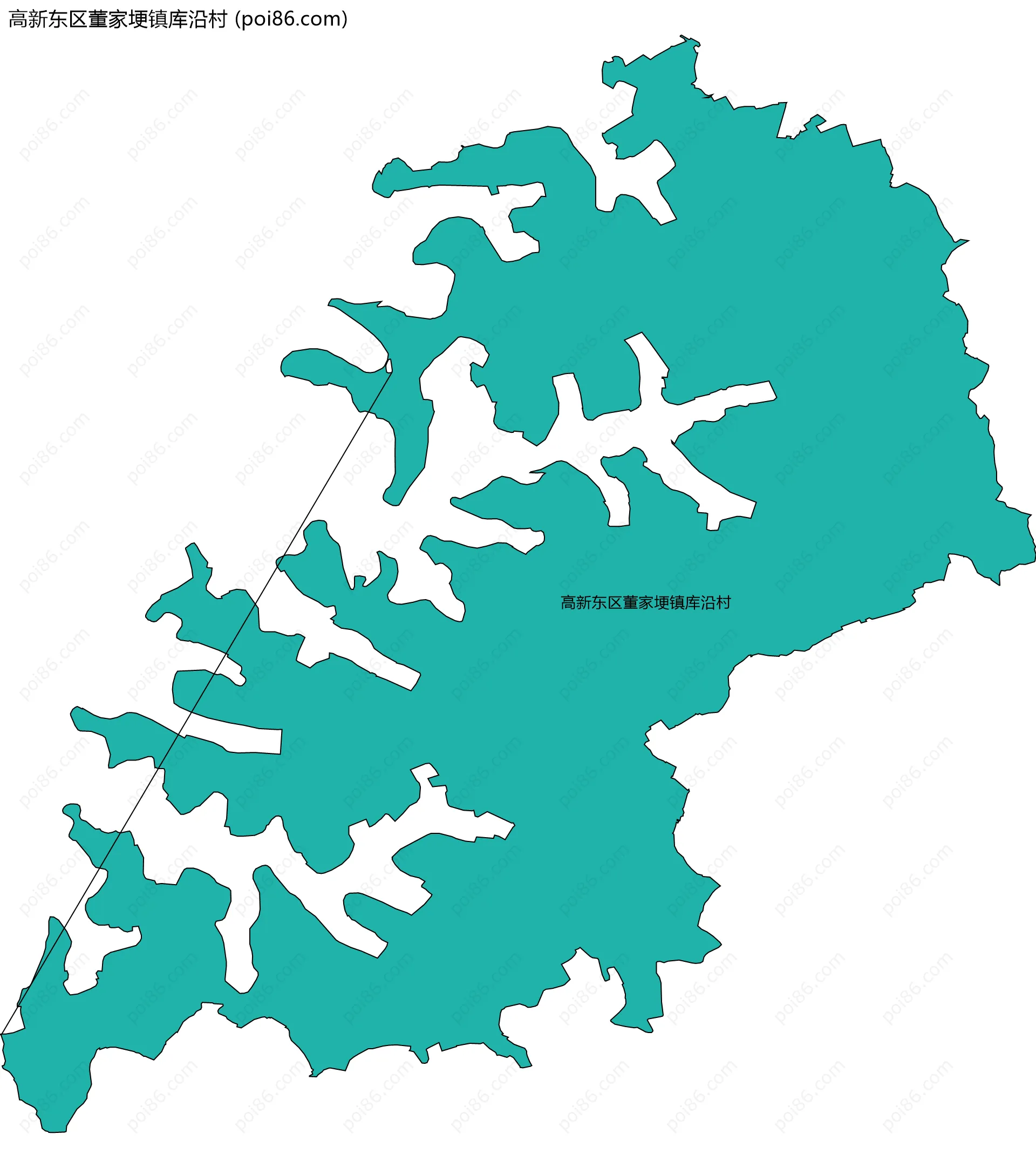 高新东区董家埂镇库沿村边界地图