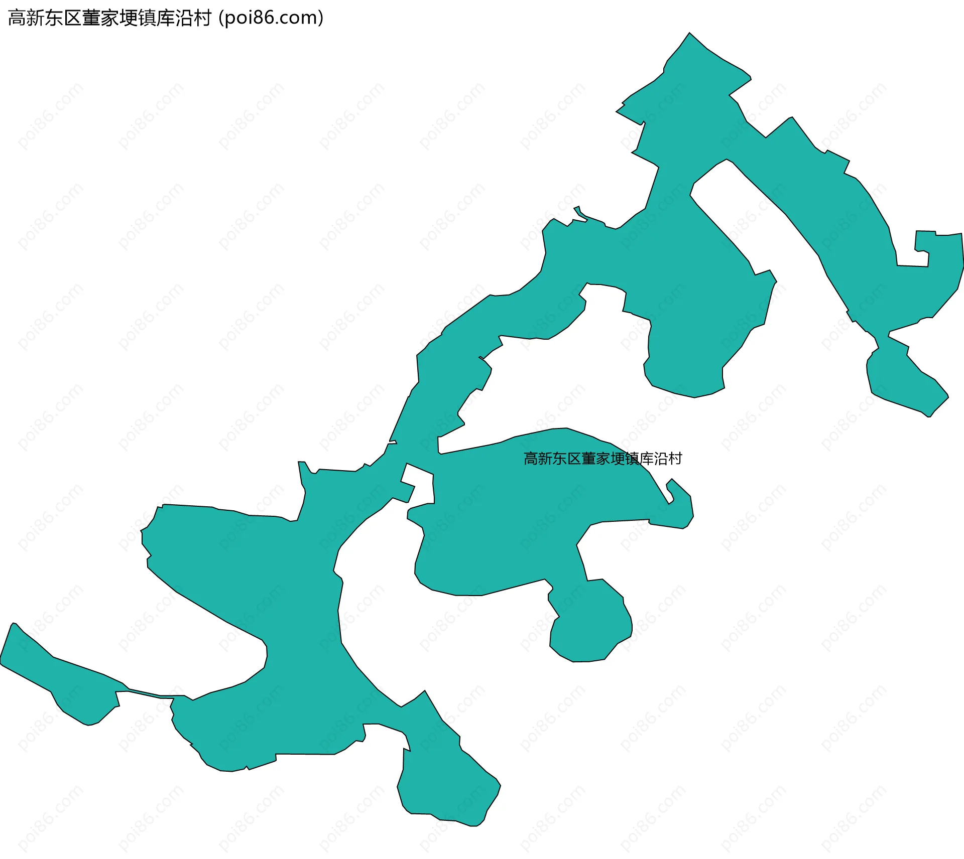 高新东区董家埂镇库沿村边界地图