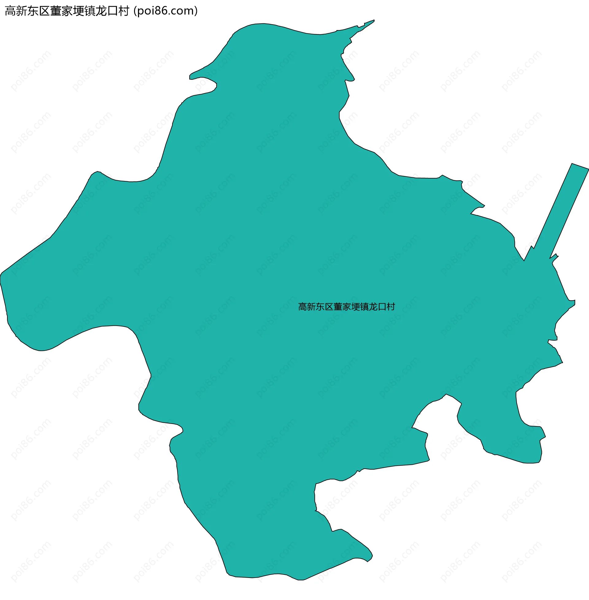 高新东区董家埂镇龙口村边界地图