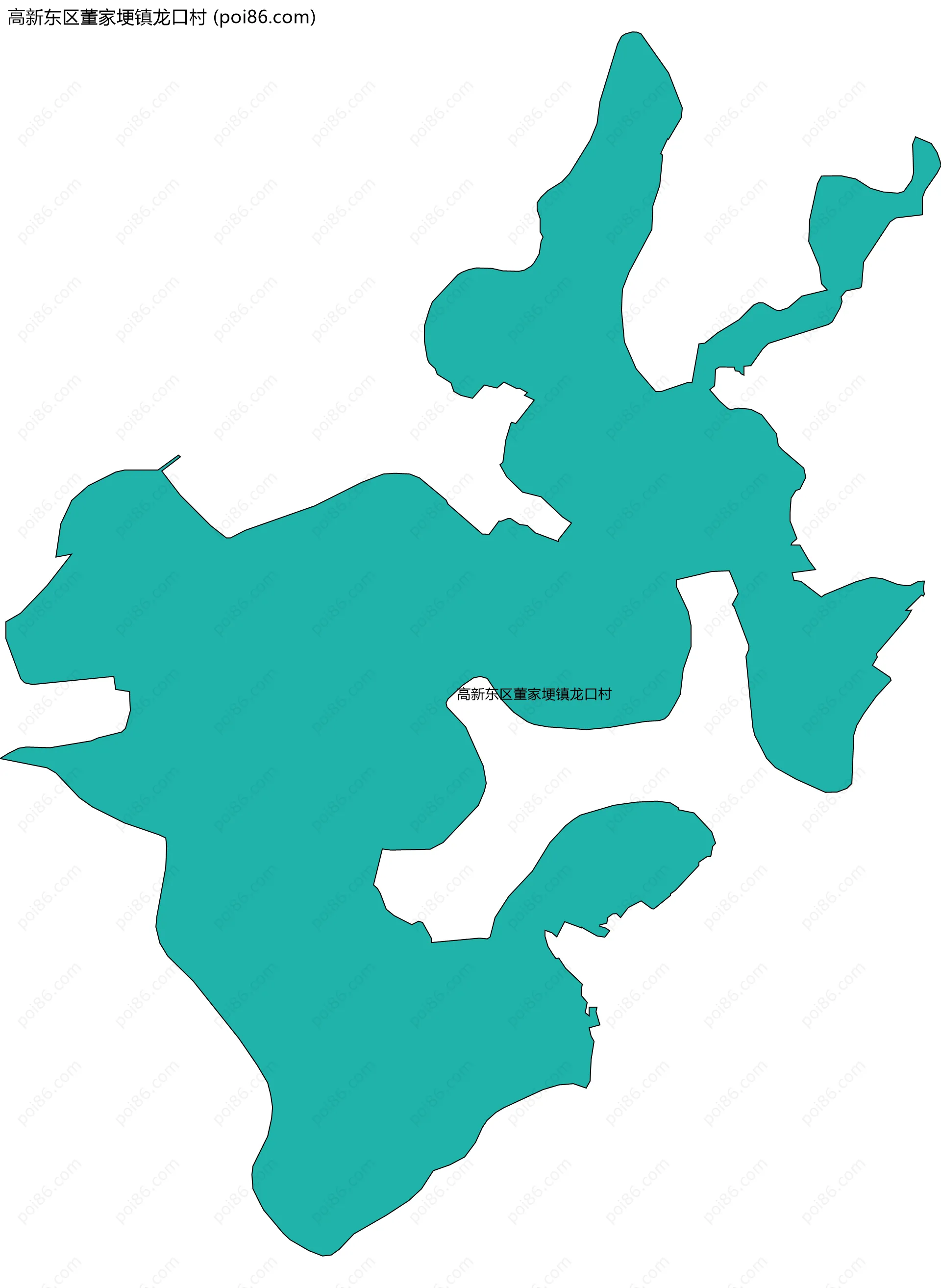 高新东区董家埂镇龙口村边界地图
