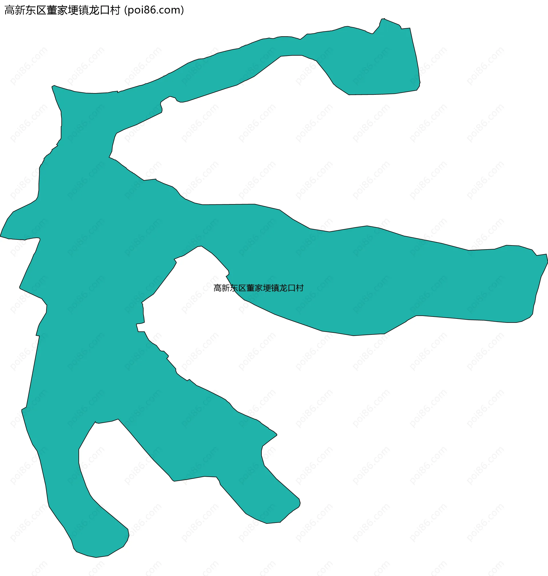 高新东区董家埂镇龙口村边界地图