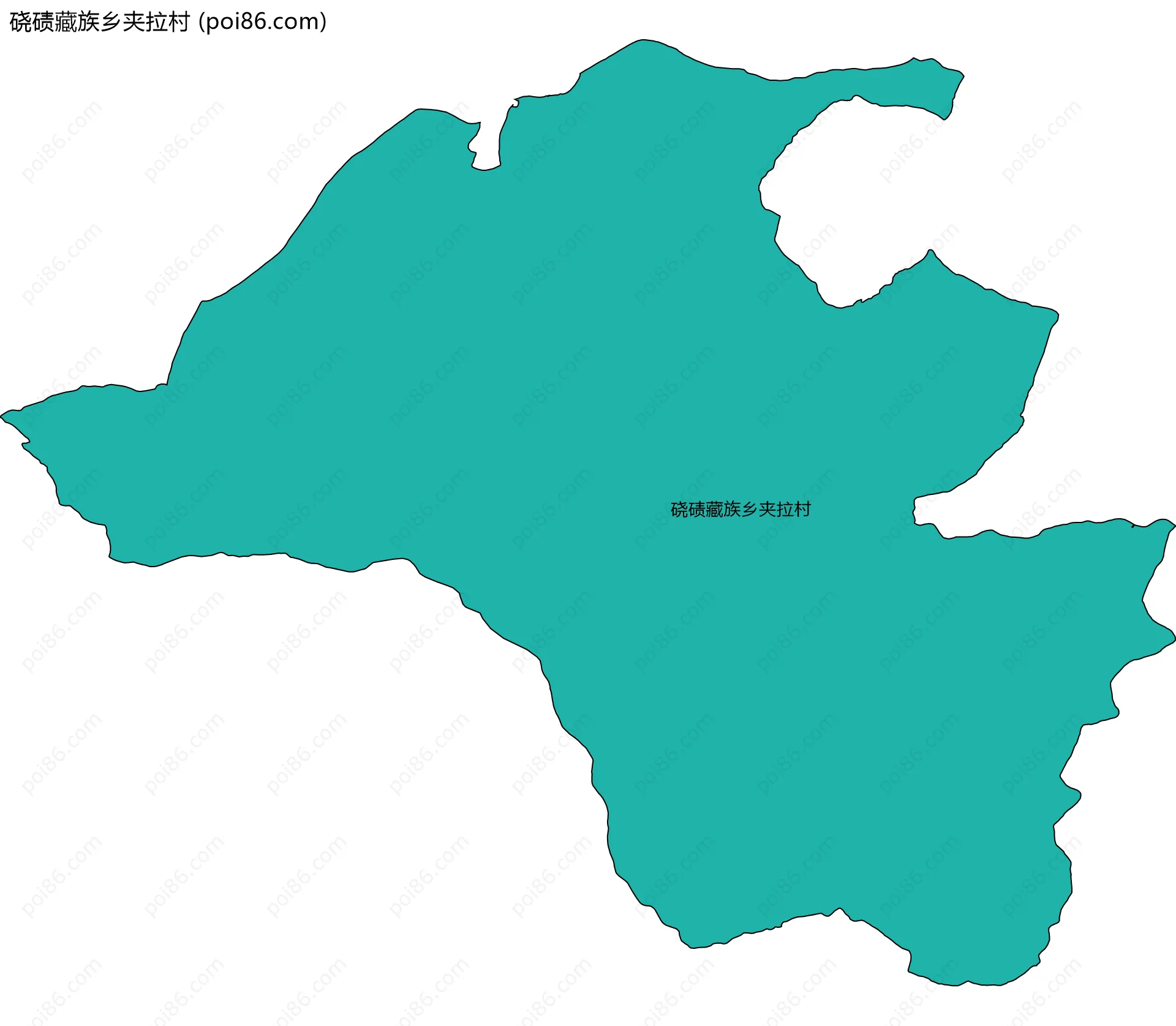 硗碛藏族乡夹拉村边界地图