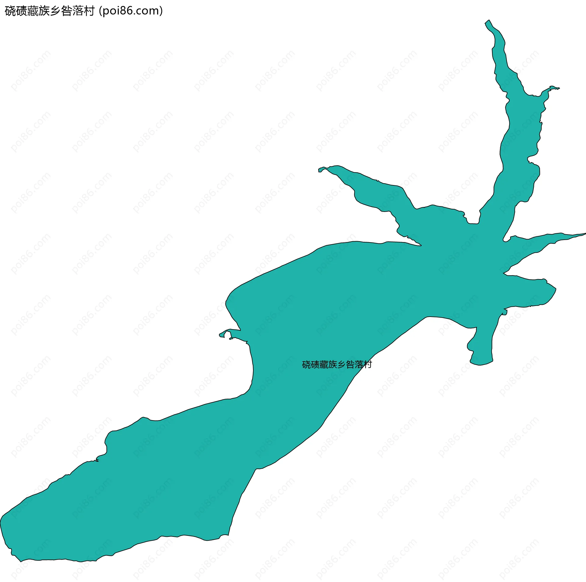 硗碛藏族乡咎落村边界地图