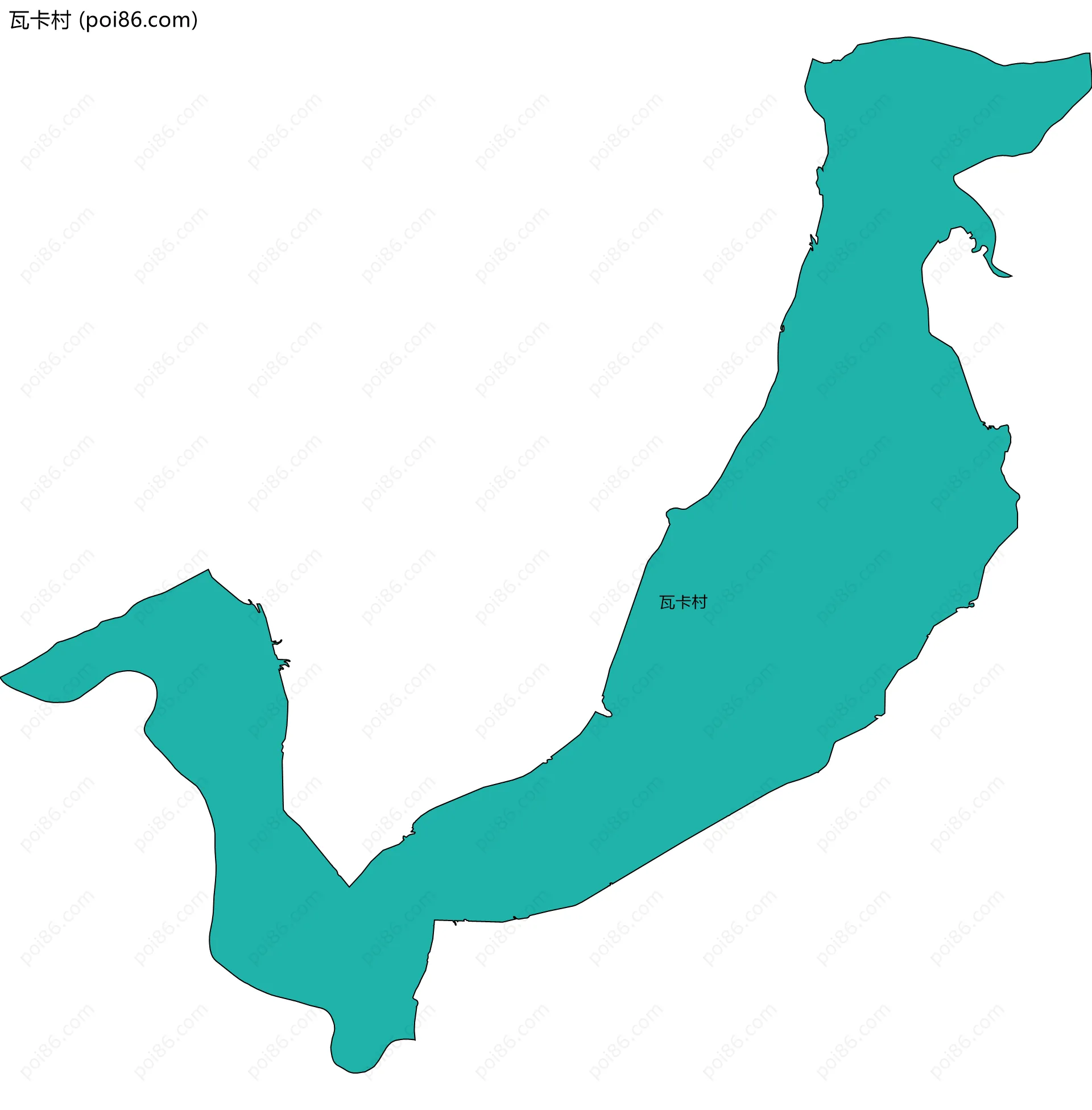 瓦卡村边界地图