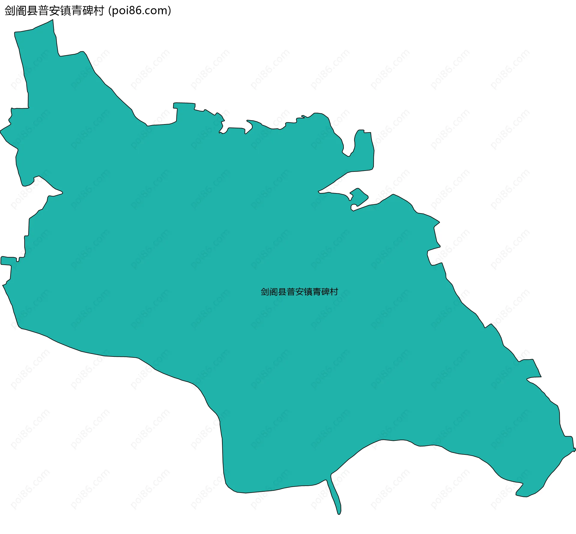 剑阁县普安镇青碑村边界地图