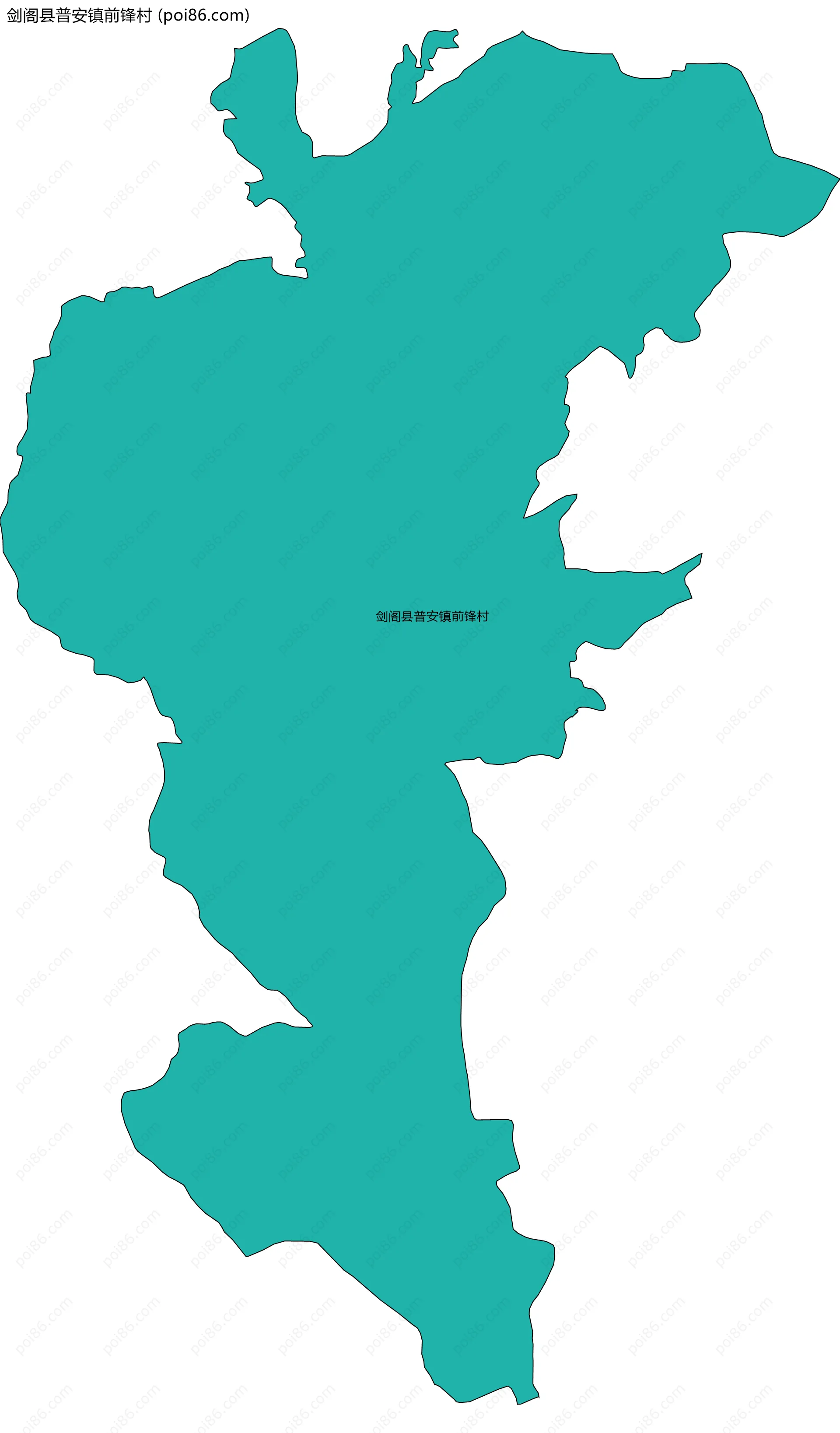 剑阁县普安镇前锋村边界地图