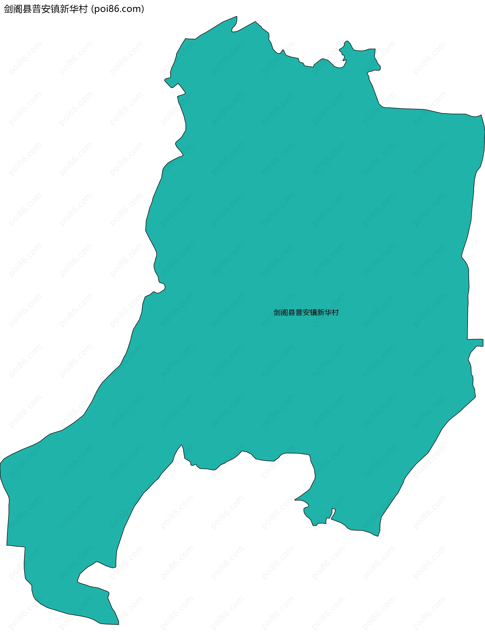 剑阁县普安镇新华村边界地图