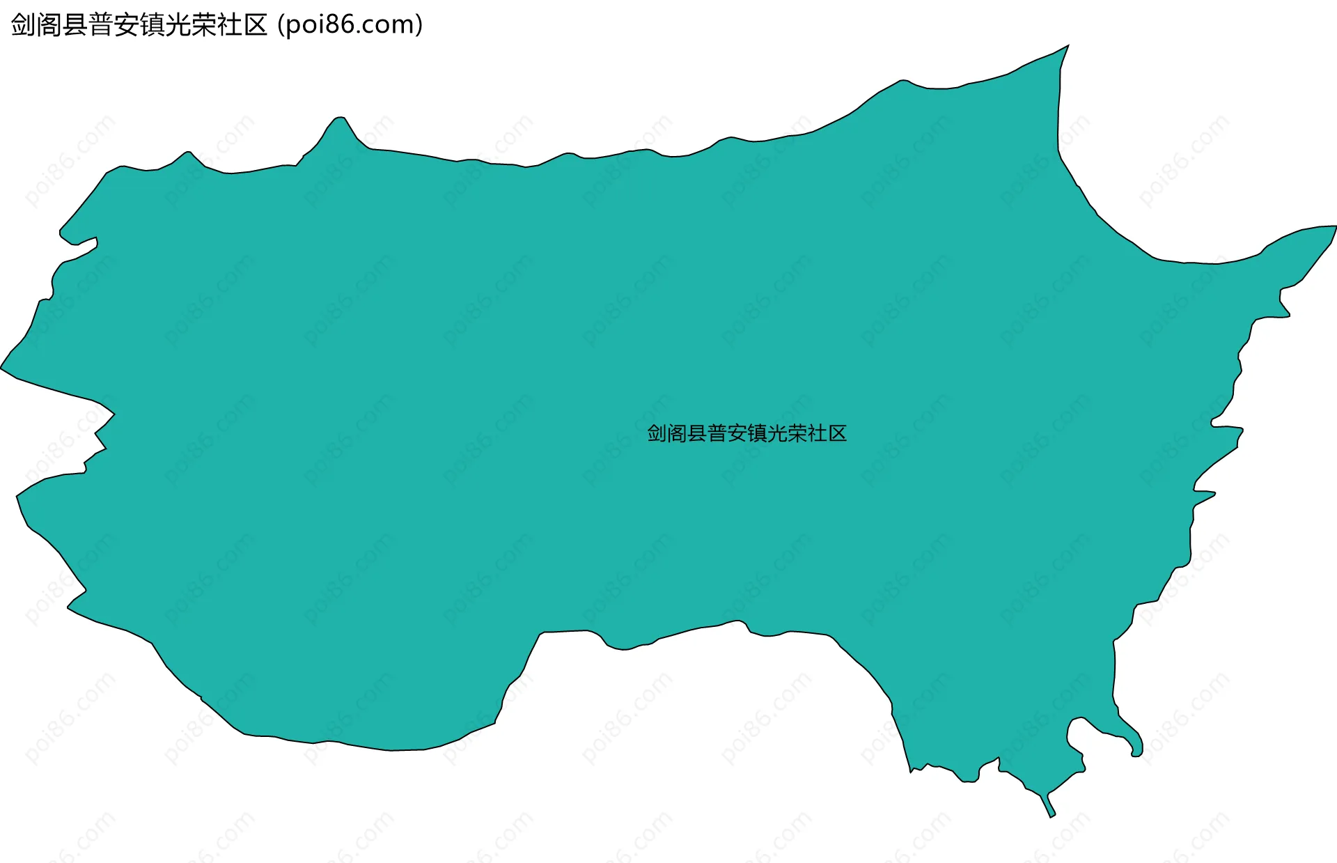 剑阁县普安镇光荣社区边界地图