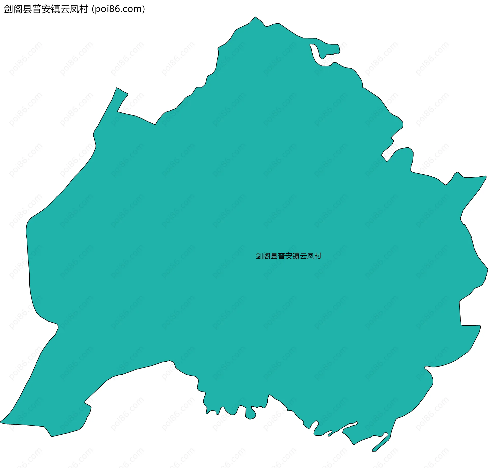 剑阁县普安镇云凤村边界地图