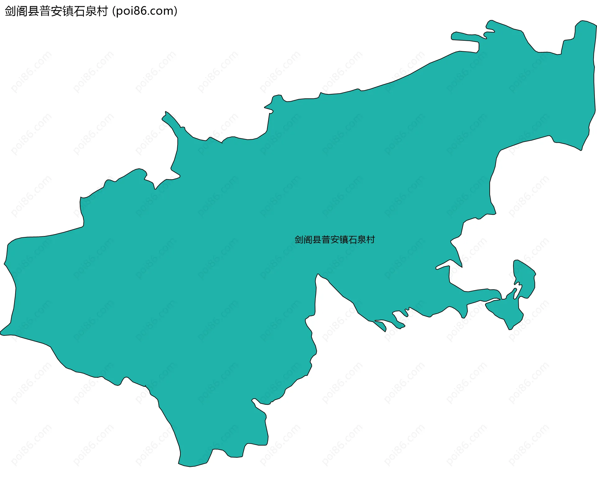 剑阁县普安镇石泉村边界地图