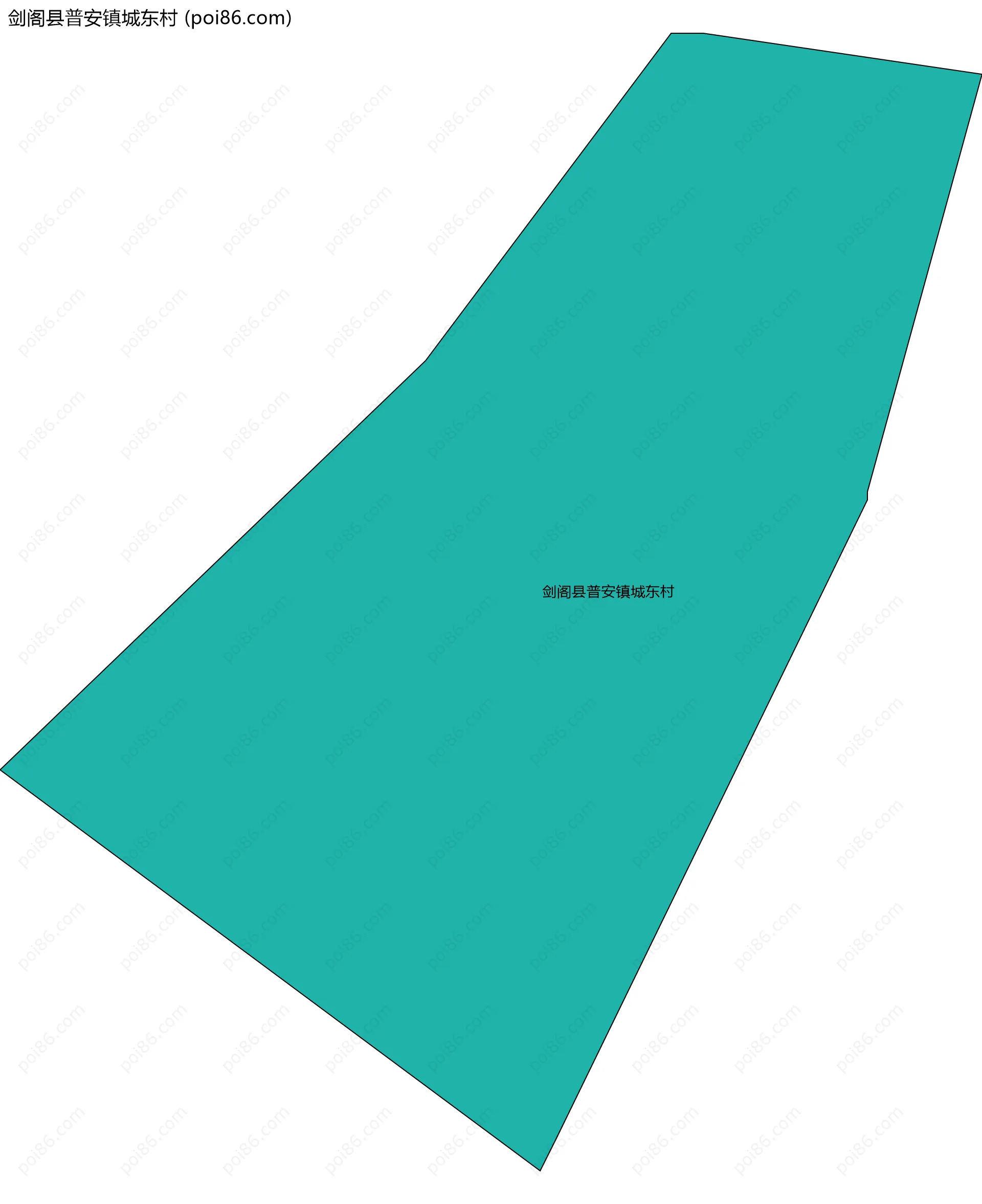 剑阁县普安镇城东村边界地图