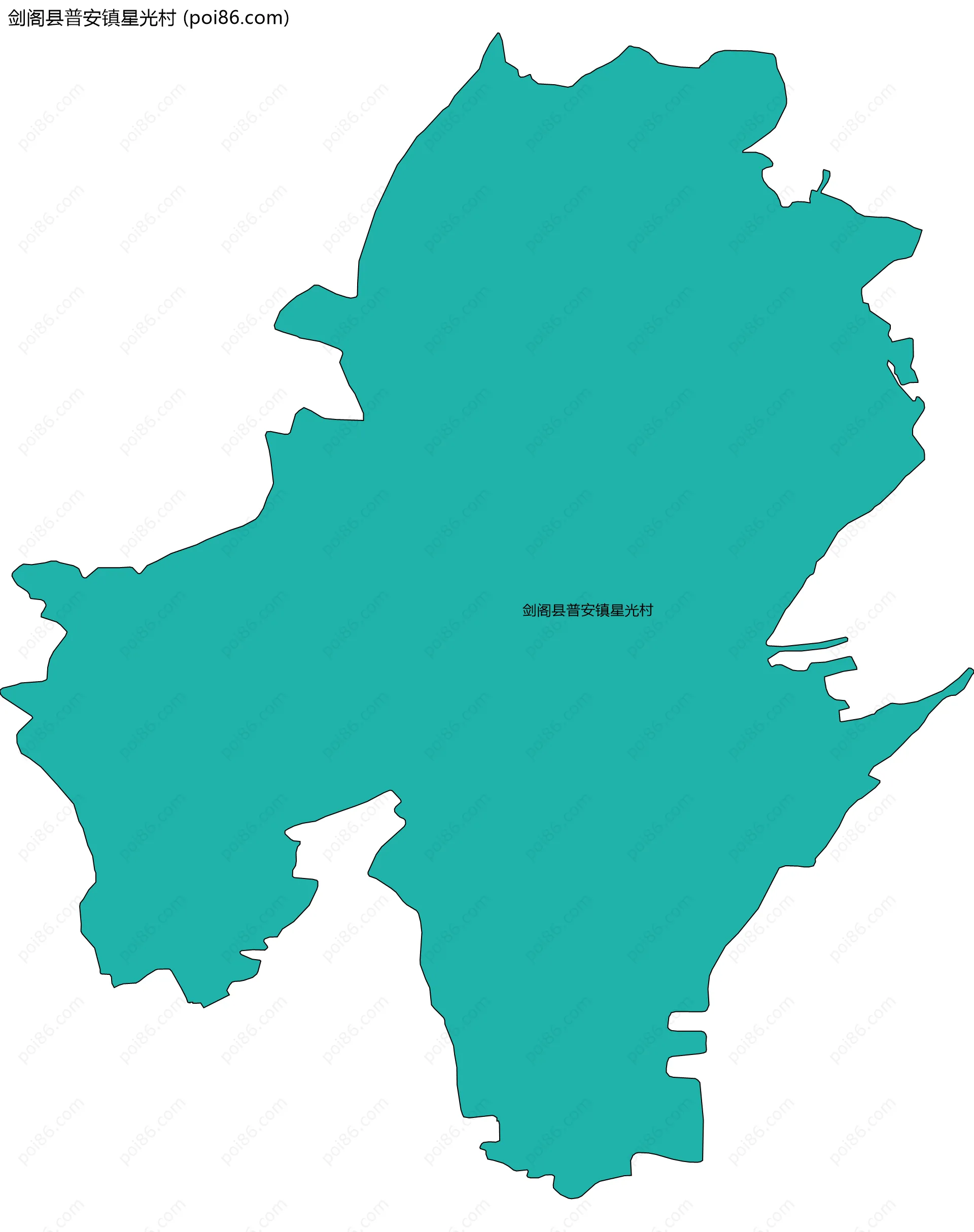 剑阁县普安镇星光村边界地图