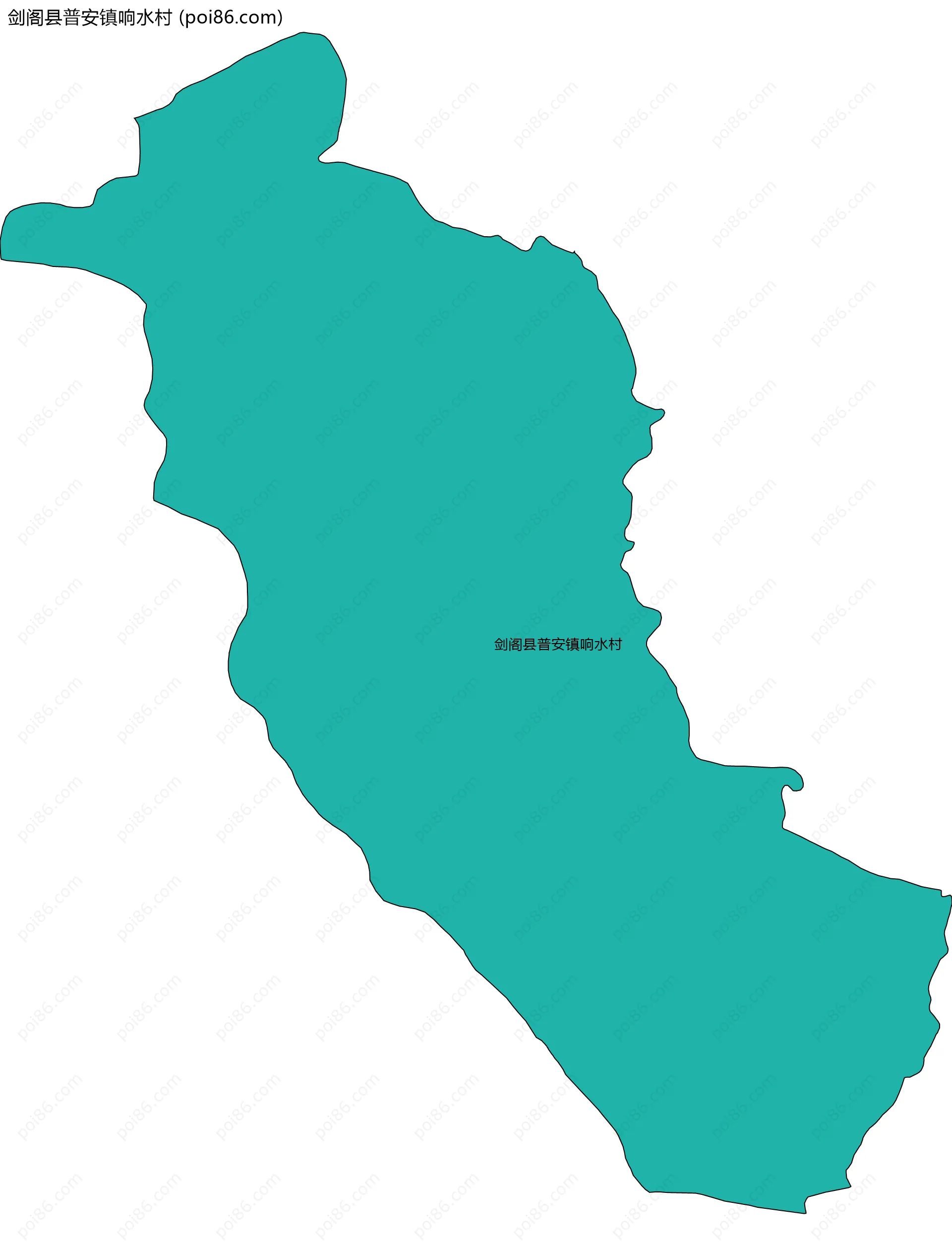 剑阁县普安镇响水村边界地图