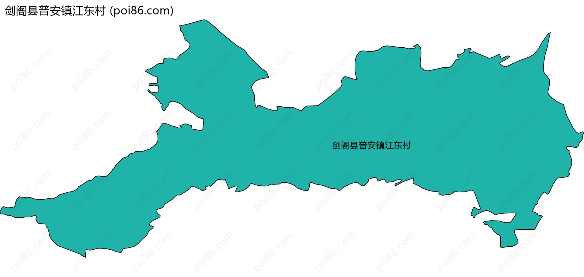 剑阁县普安镇江东村边界地图