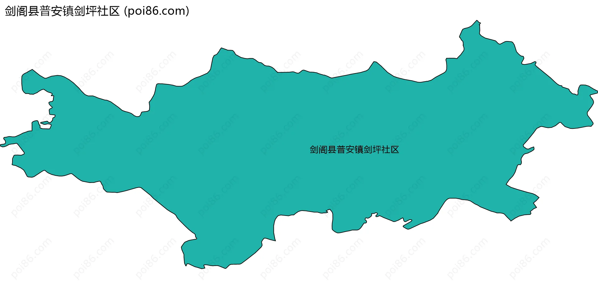 剑阁县普安镇剑坪社区边界地图