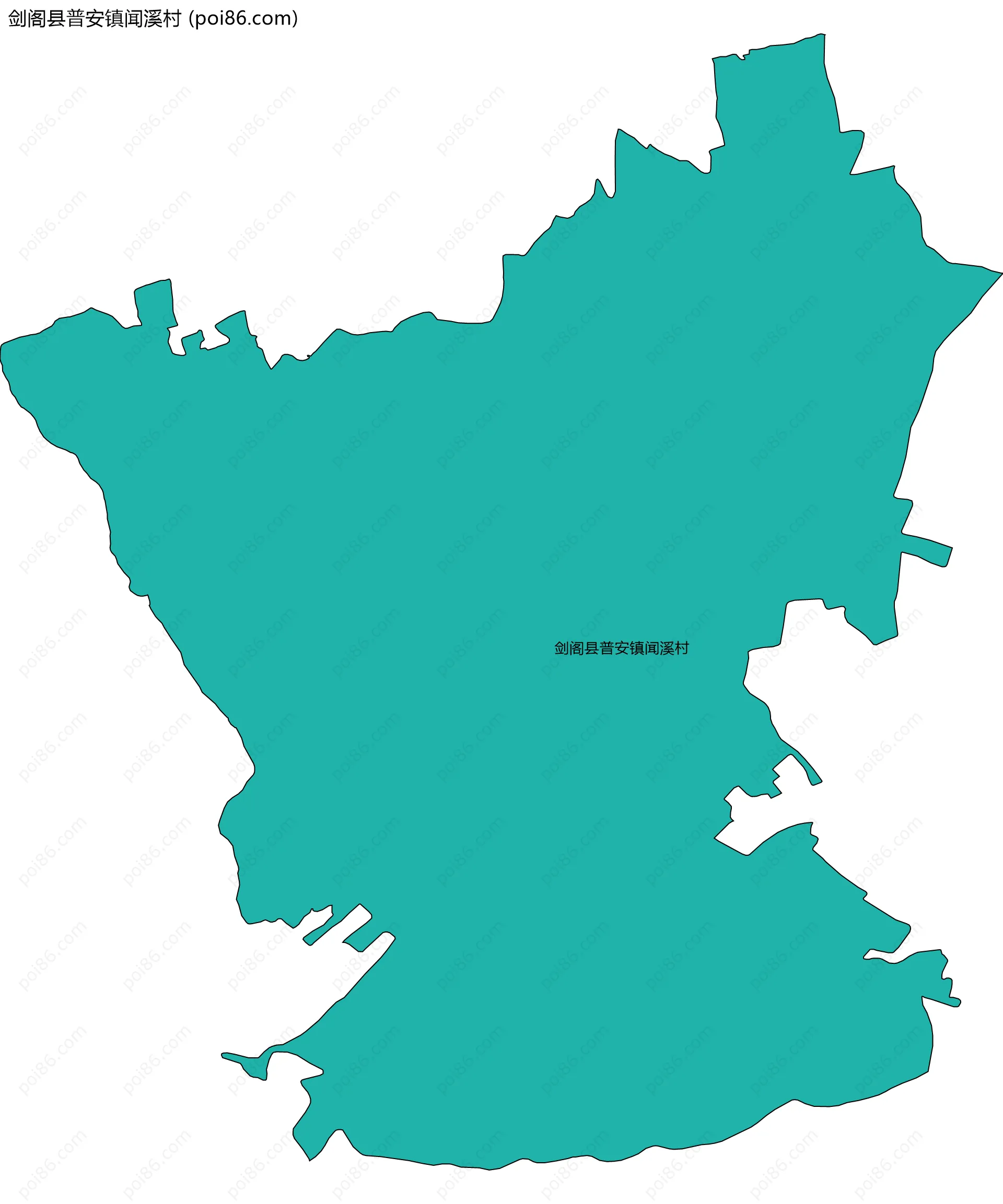 剑阁县普安镇闻溪村边界地图