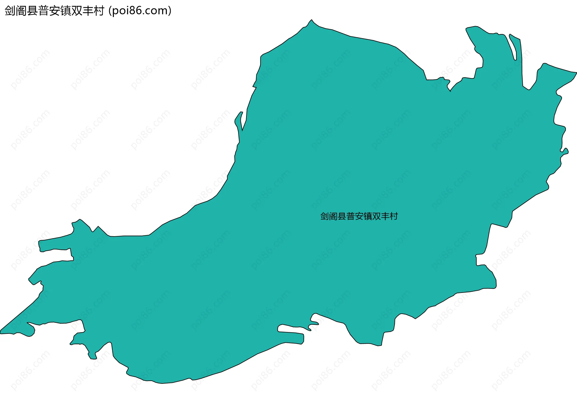 剑阁县普安镇双丰村边界地图