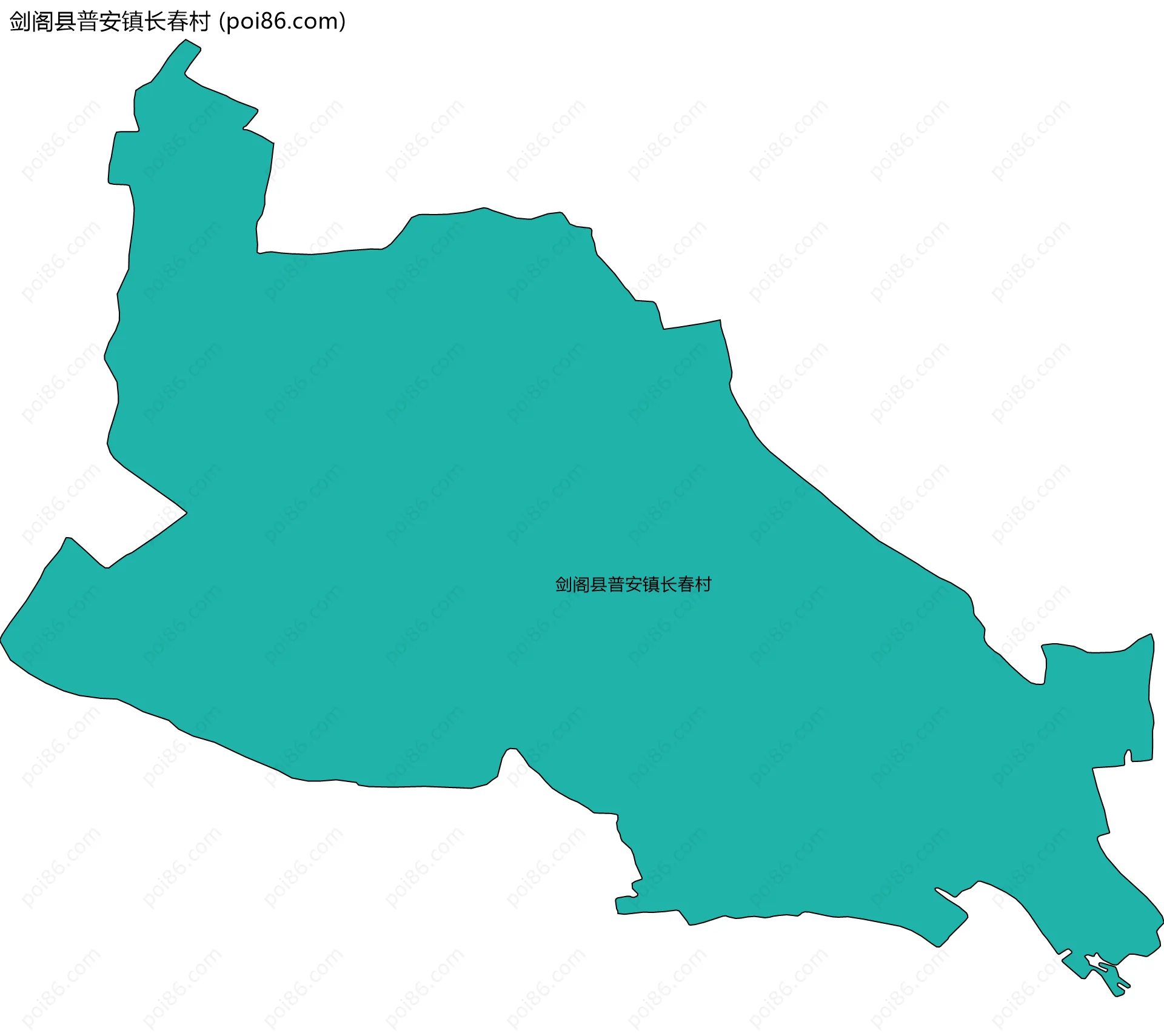 剑阁县普安镇长春村边界地图