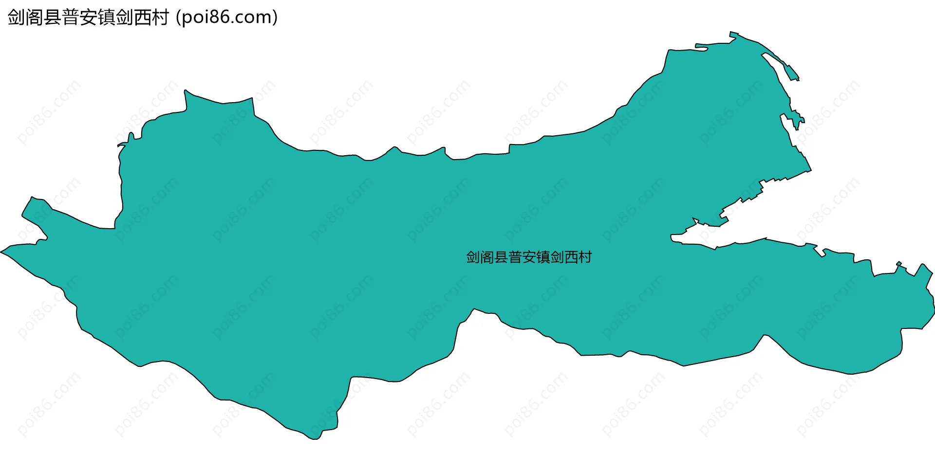 剑阁县普安镇剑西村边界地图