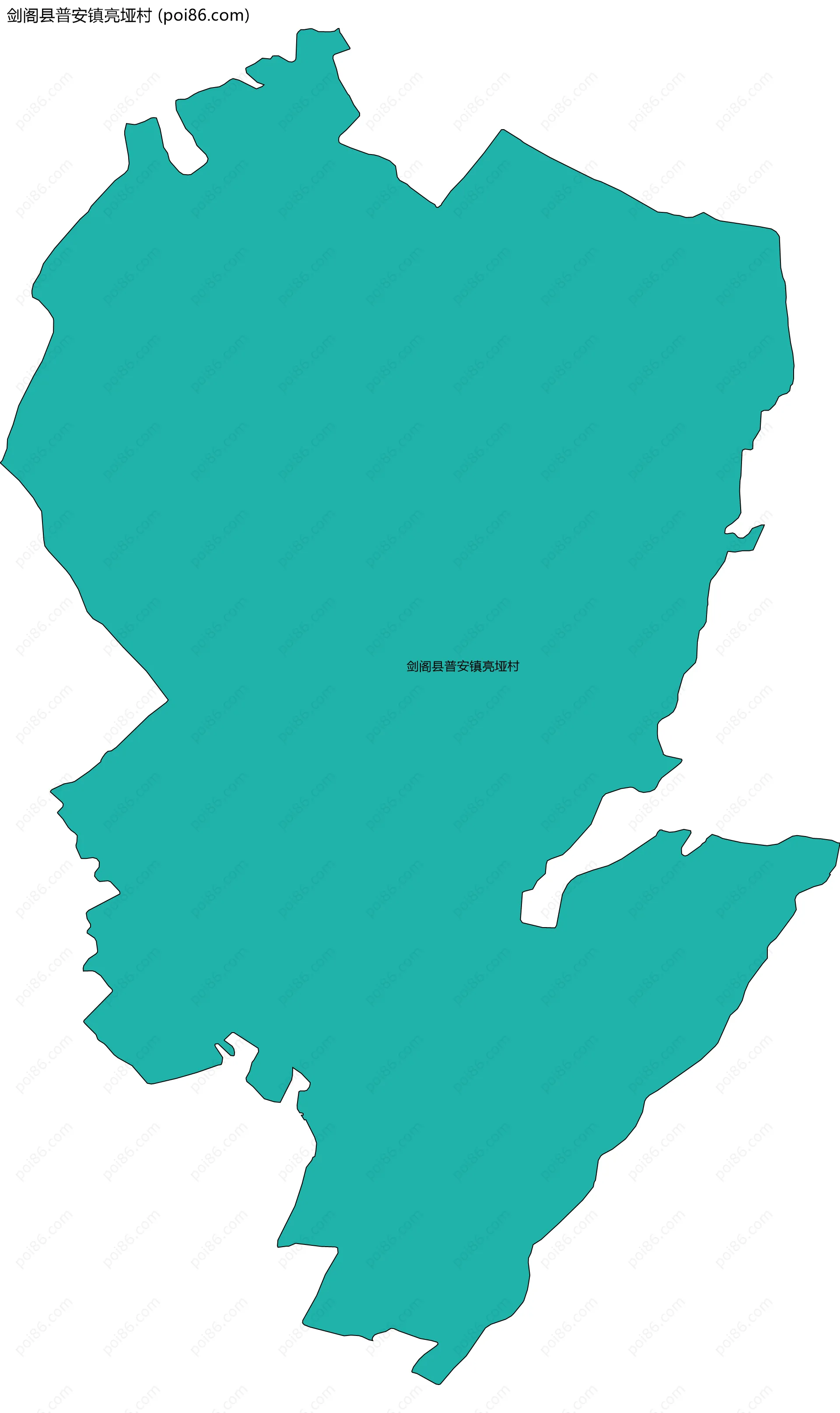 剑阁县普安镇亮垭村边界地图