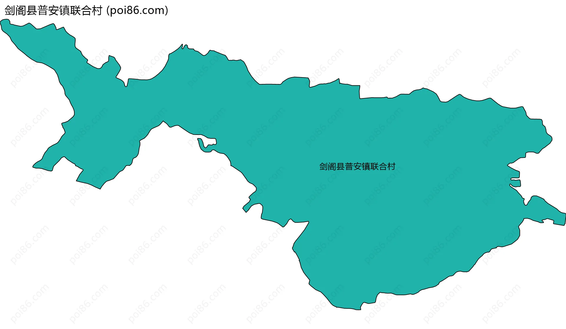 剑阁县普安镇联合村边界地图