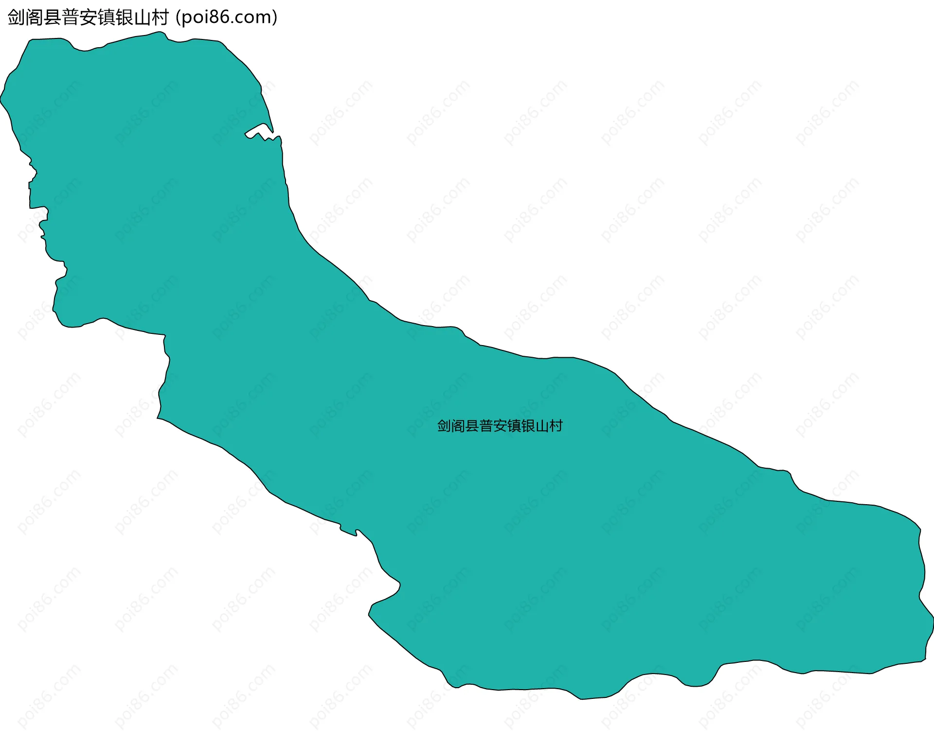 剑阁县普安镇银山村边界地图
