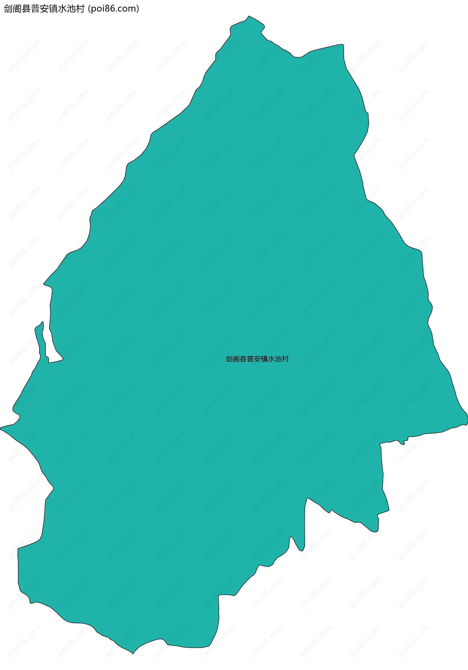 剑阁县普安镇水池村边界地图