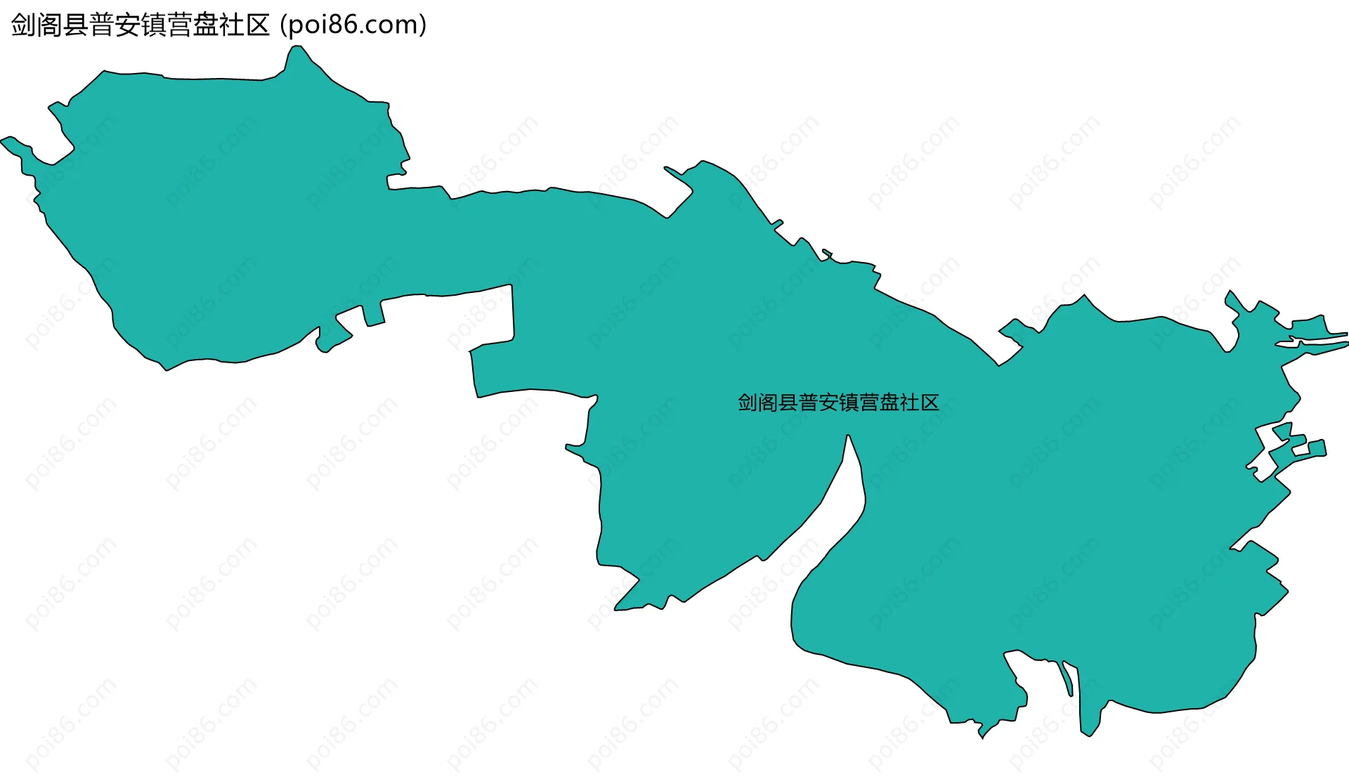 剑阁县普安镇营盘社区边界地图