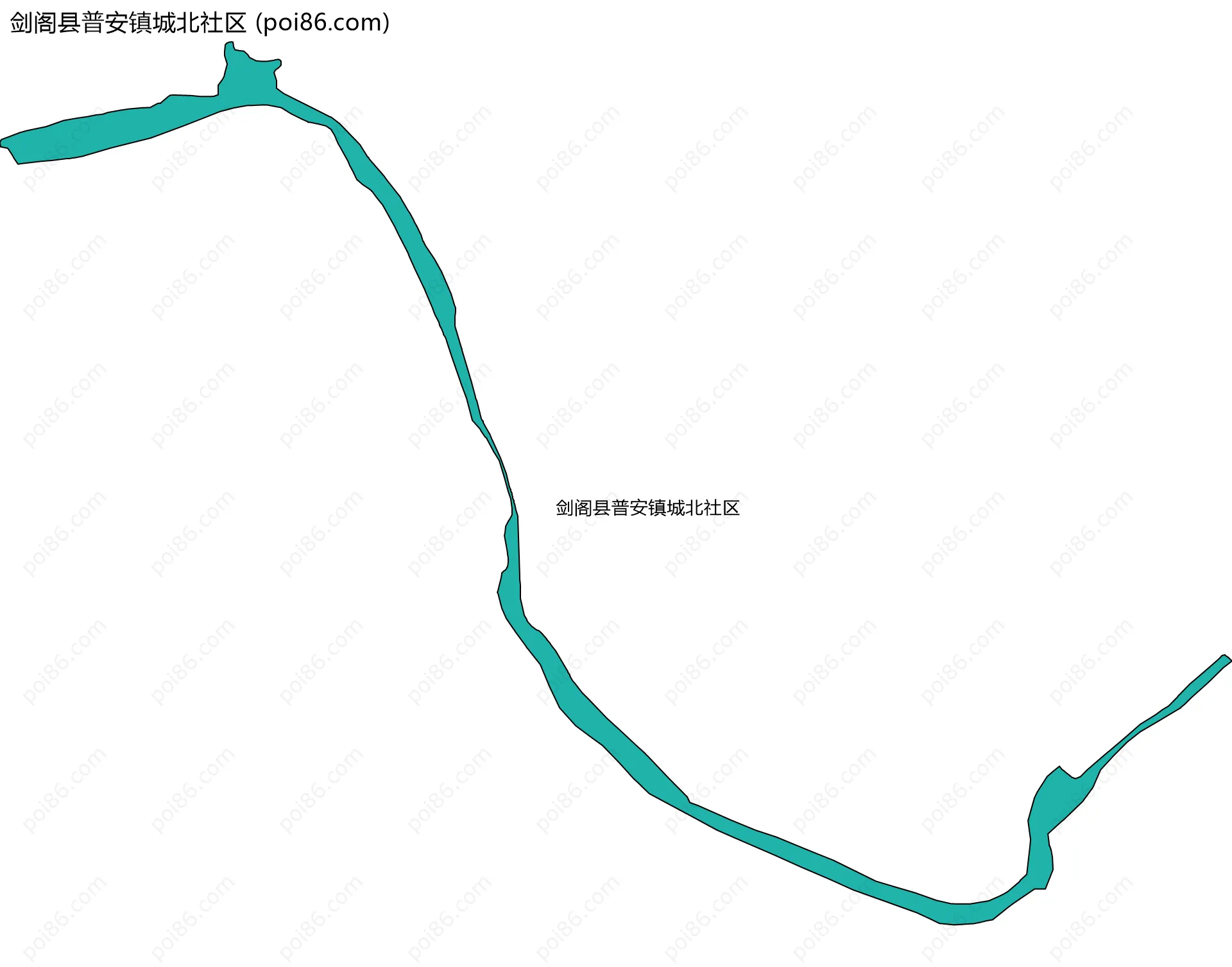 剑阁县普安镇城北社区边界地图