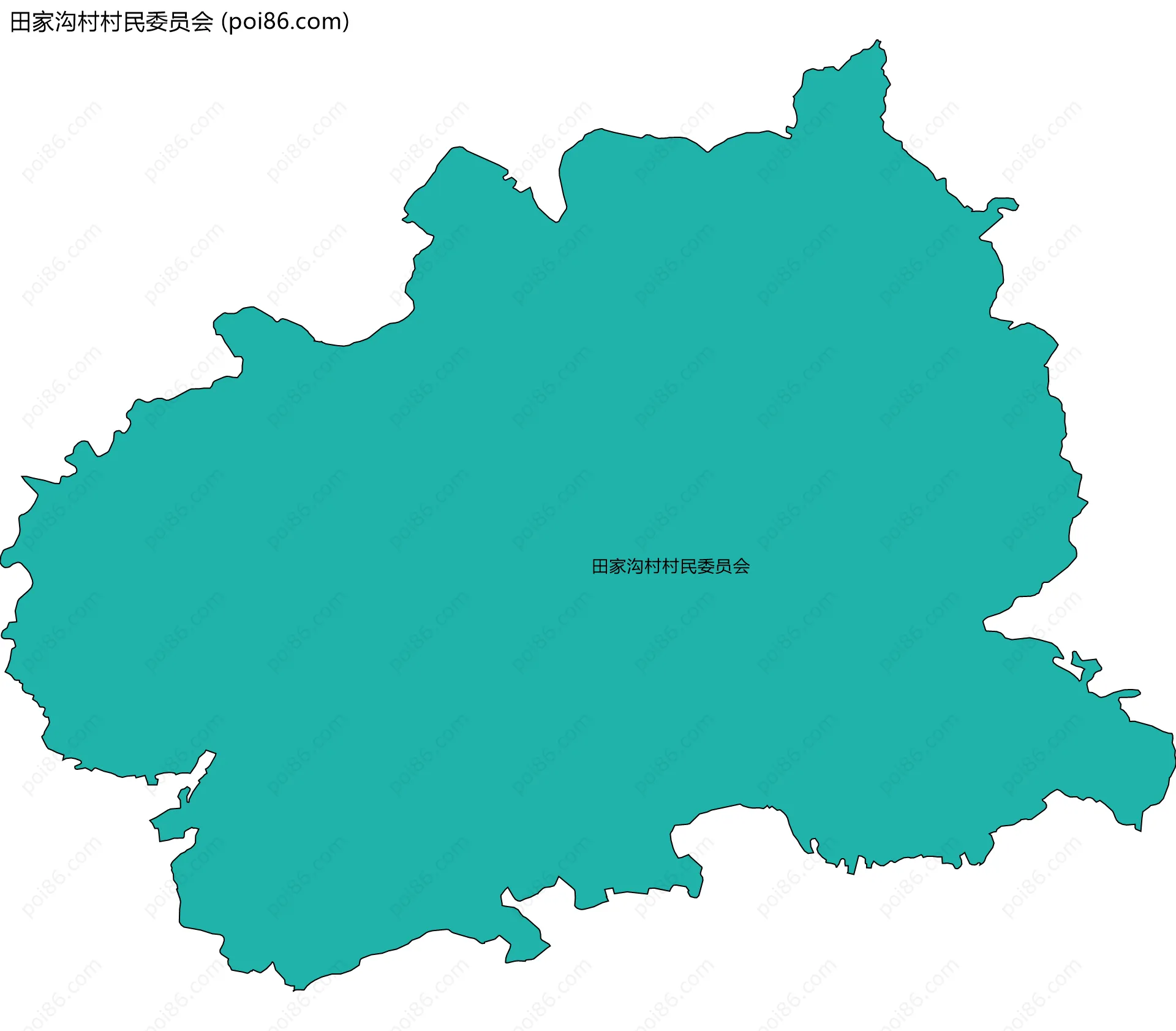 田家沟村村民委员会边界地图