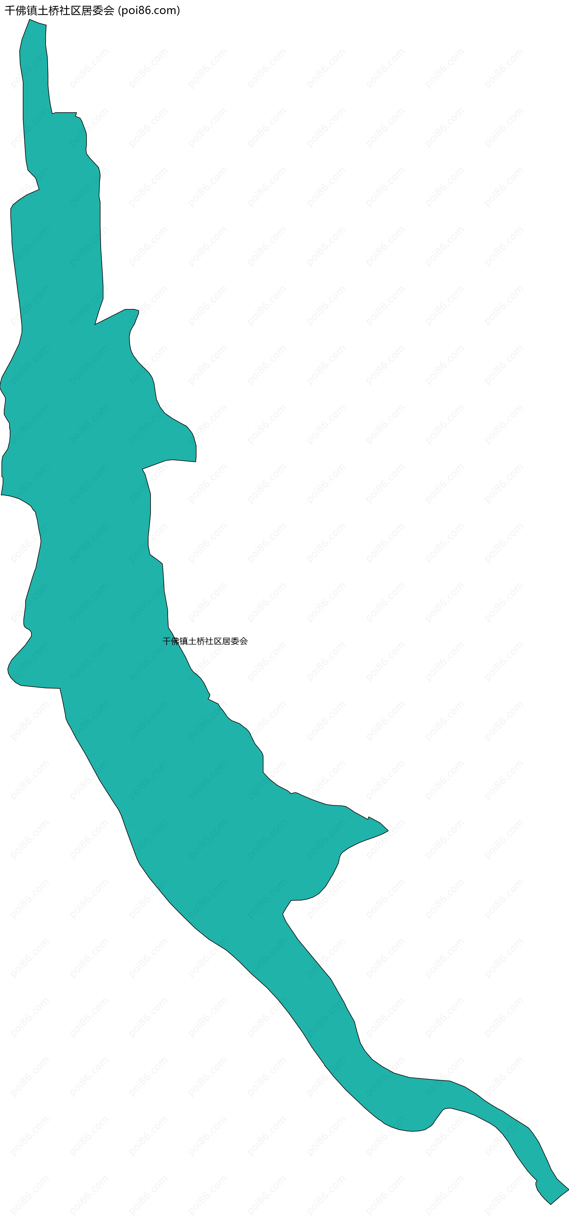 千佛镇土桥社区居委会边界地图