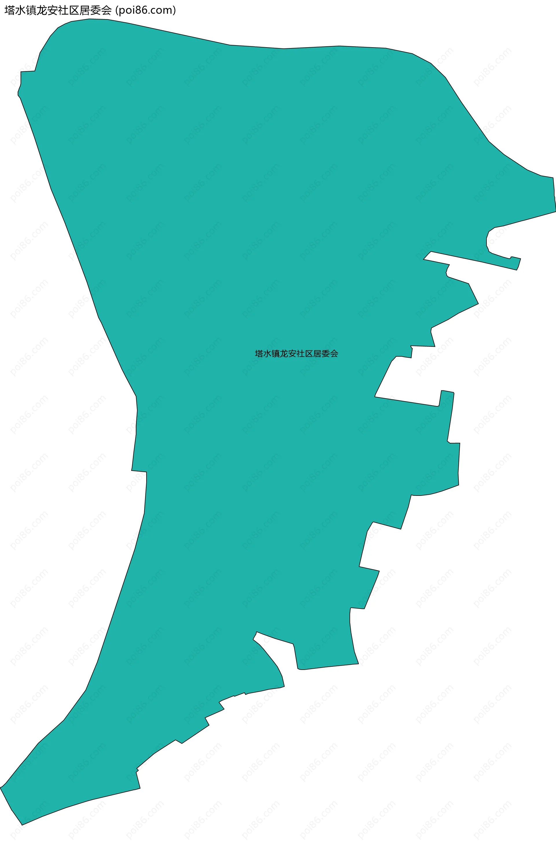 塔水镇龙安社区居委会边界地图