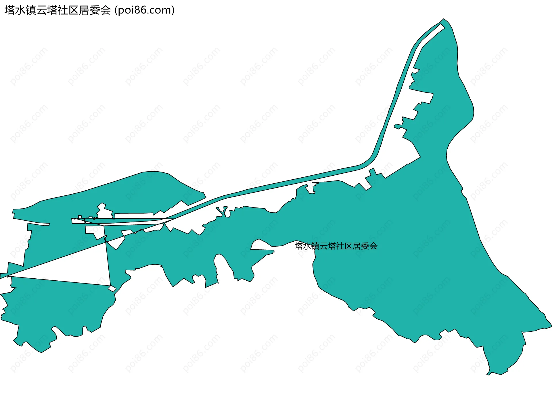 塔水镇云塔社区居委会边界地图