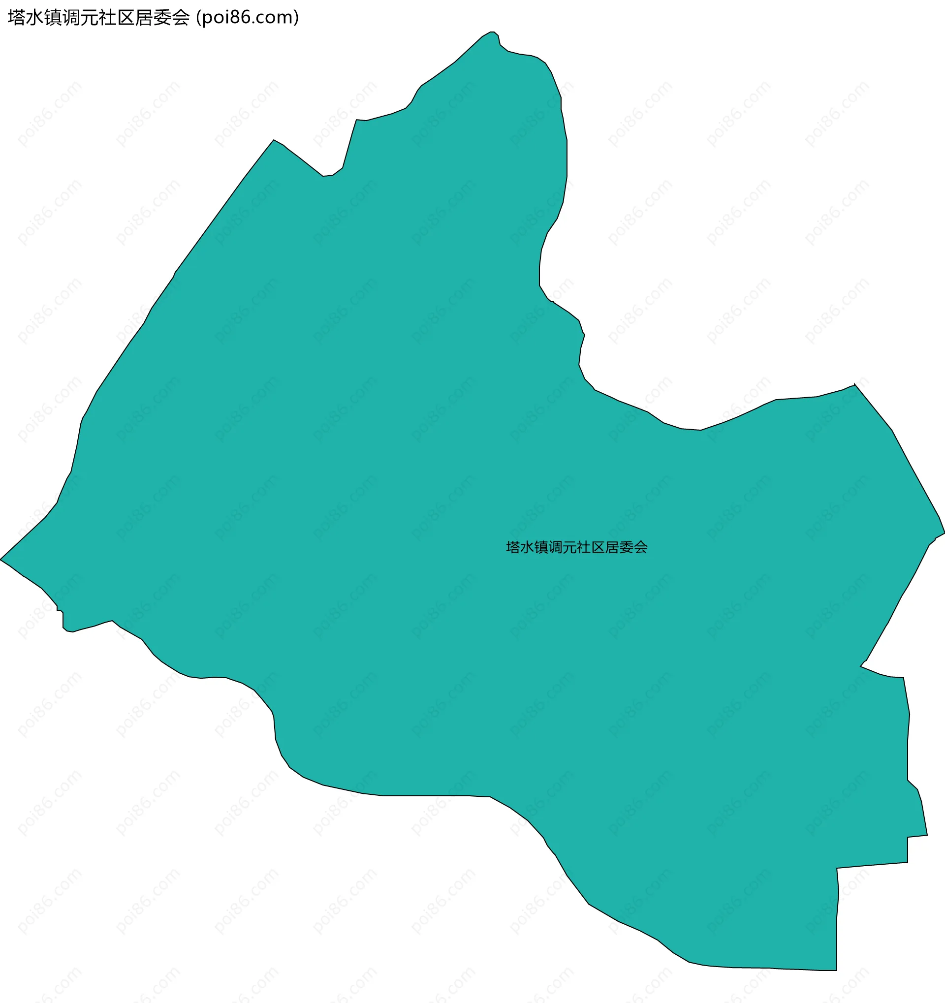 塔水镇调元社区居委会边界地图